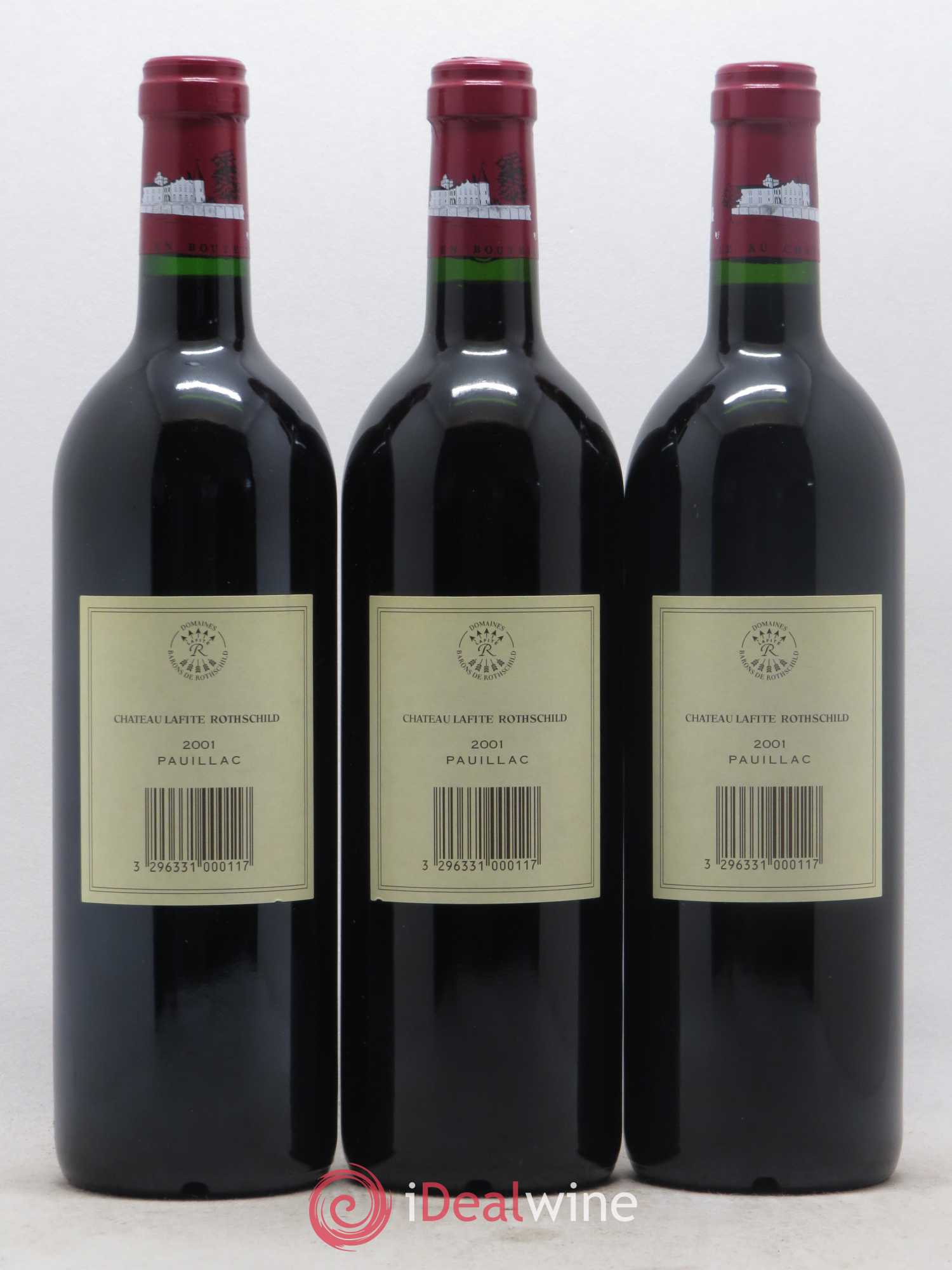 Château Lafite Rothschild 1er Grand Cru Classé 2001 - Lot de 3 bouteilles - 1