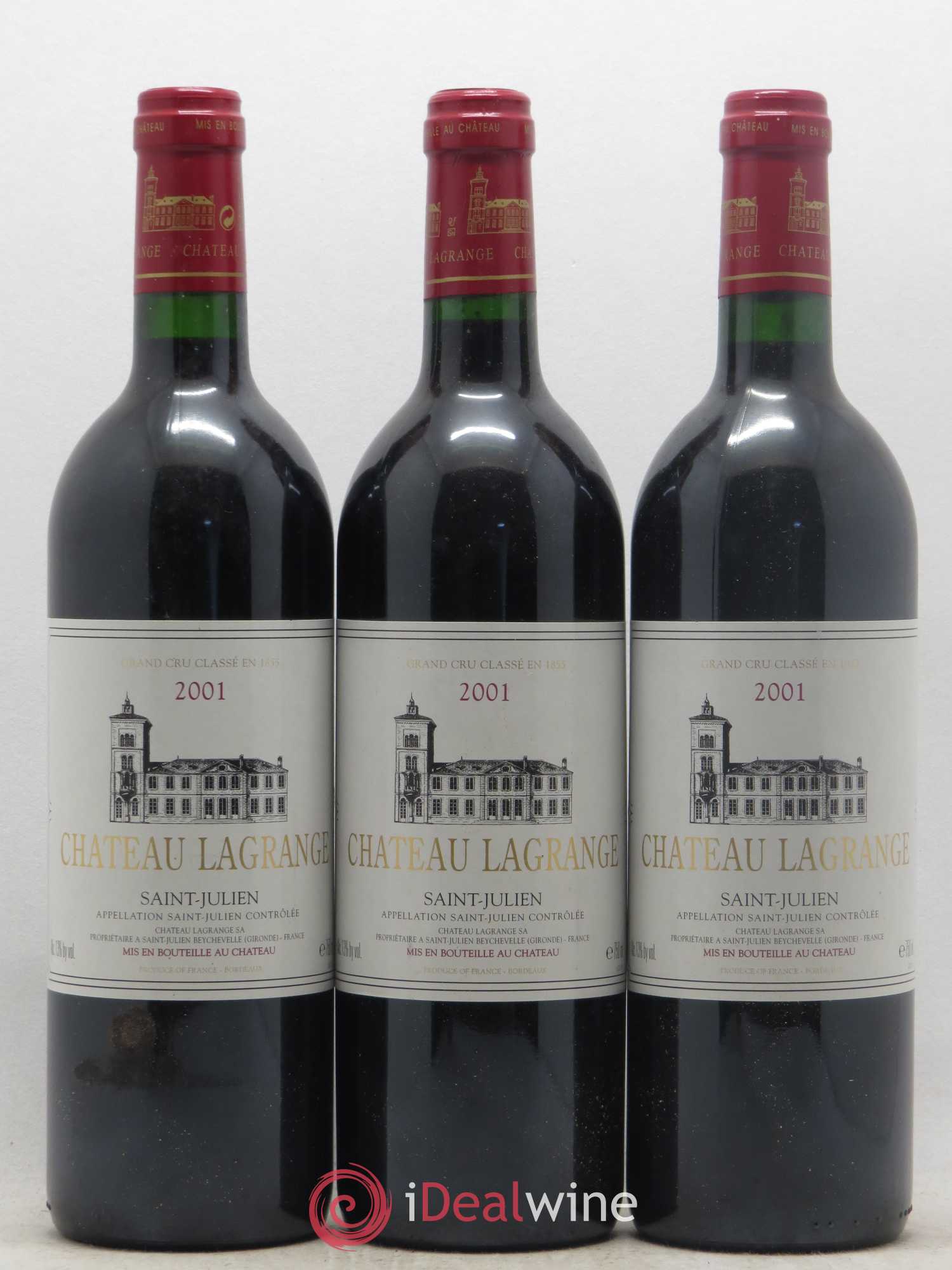 Château Lagrange 3ème Grand Cru Classé 2001 - Lot de 3 bouteilles - 0