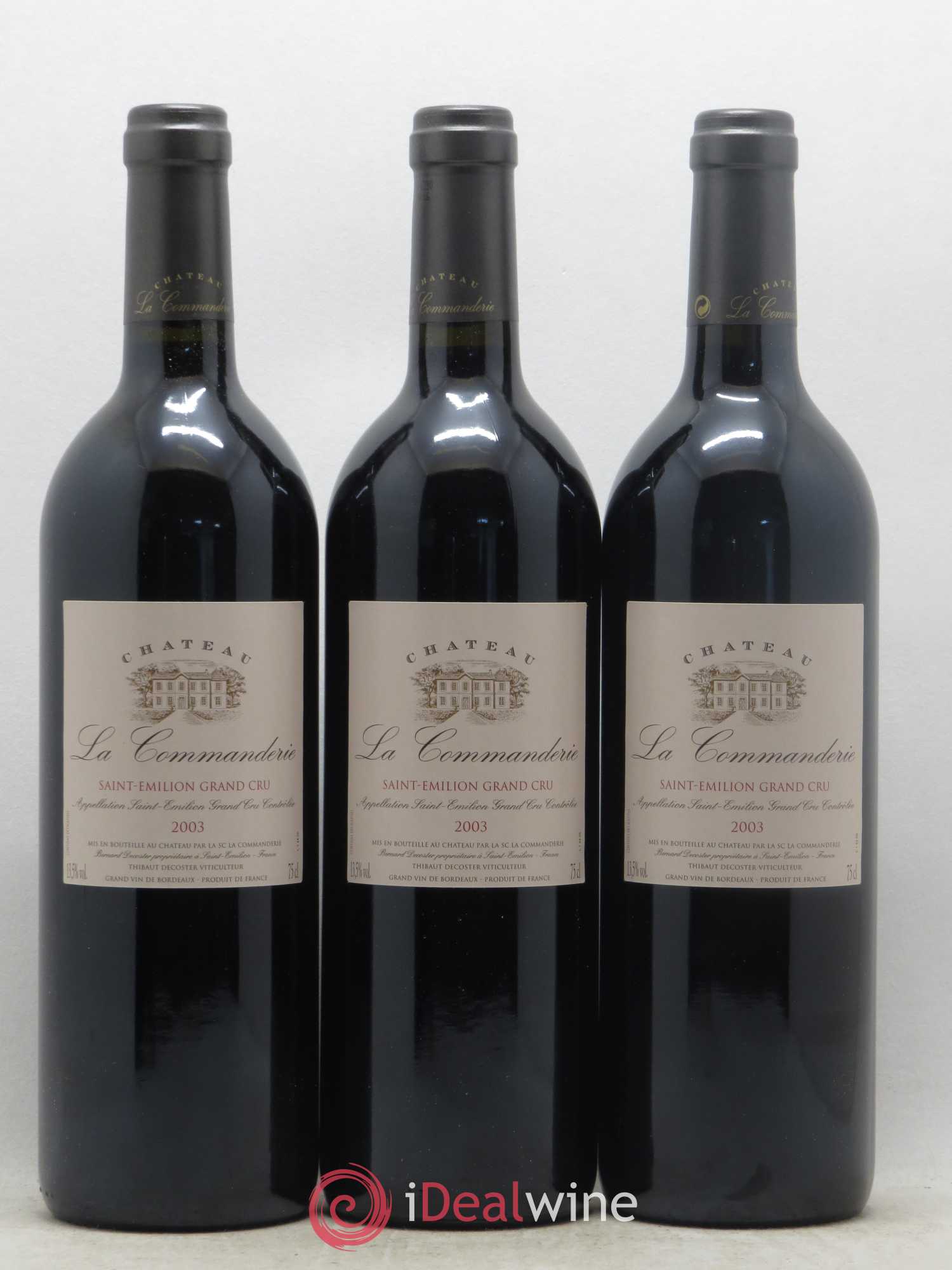 Château la Commanderie Grand Cru Classé 2003 - Lot of 12 bottles - 1