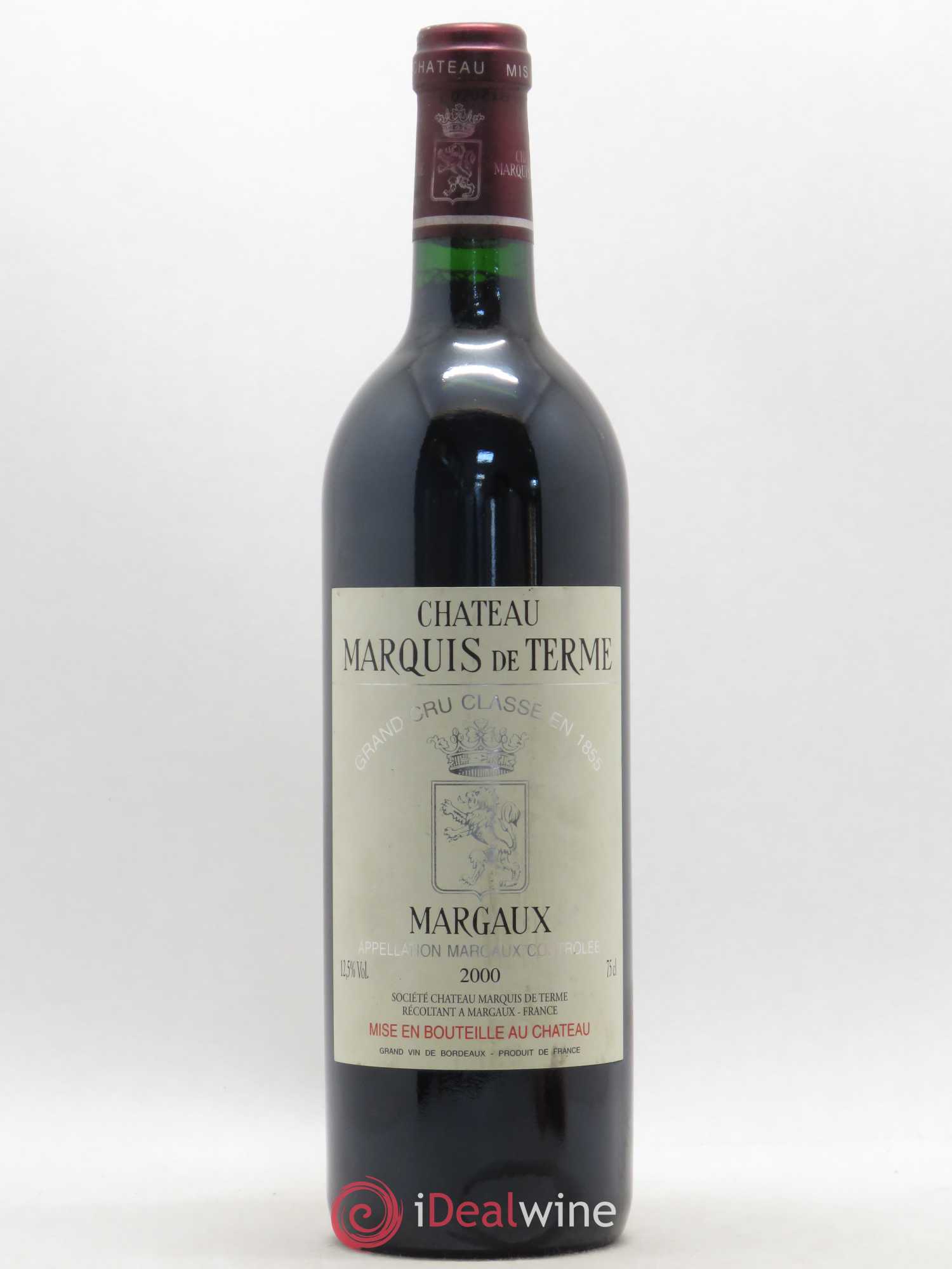 Château Marquis de Terme 4ème Grand Cru Classé 2000 - Lot de 1 bouteille - 0