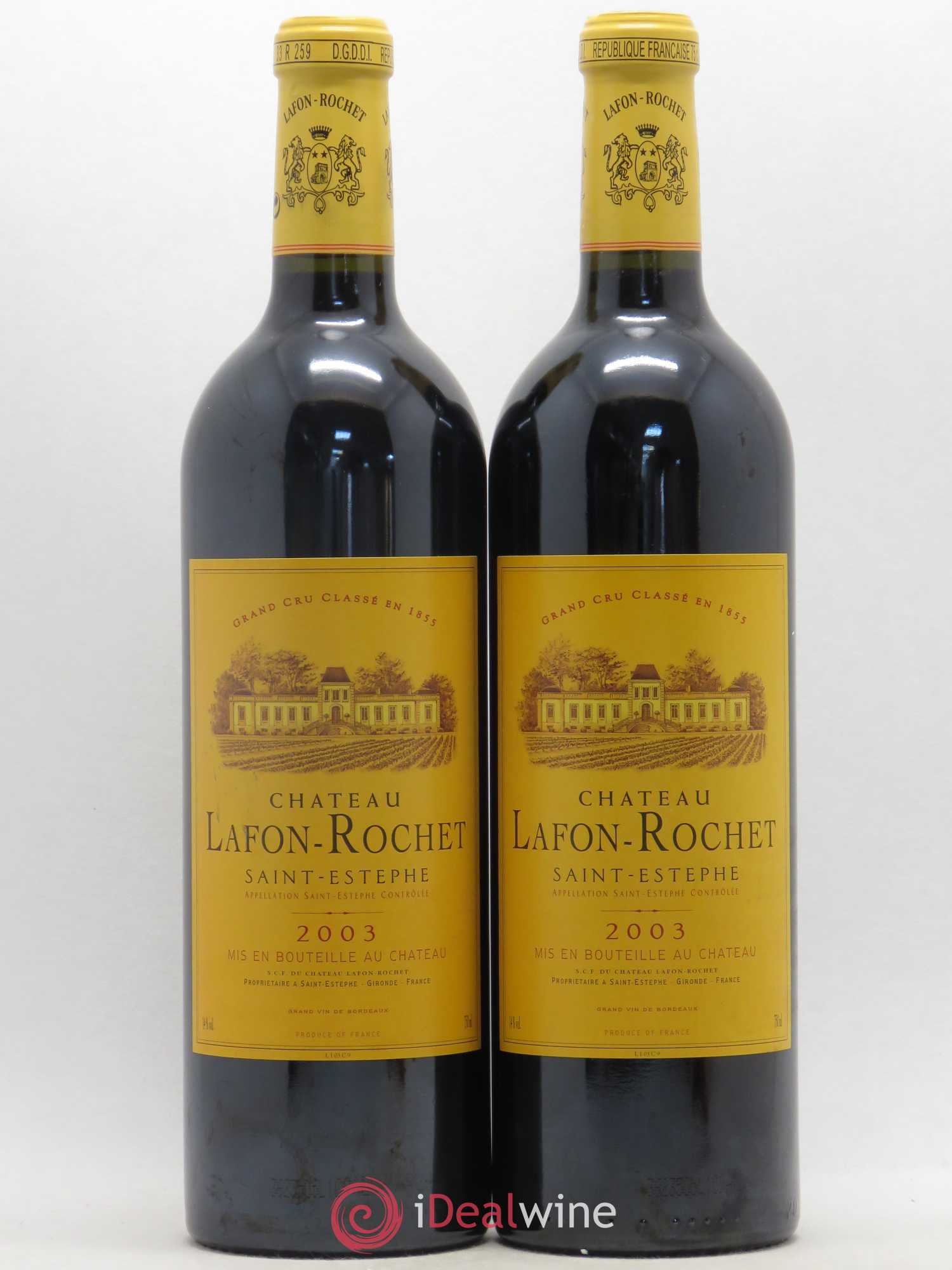 Château Lafon Rochet 4ème Grand Cru Classé 2003 - Lot de 2 bouteilles - 0