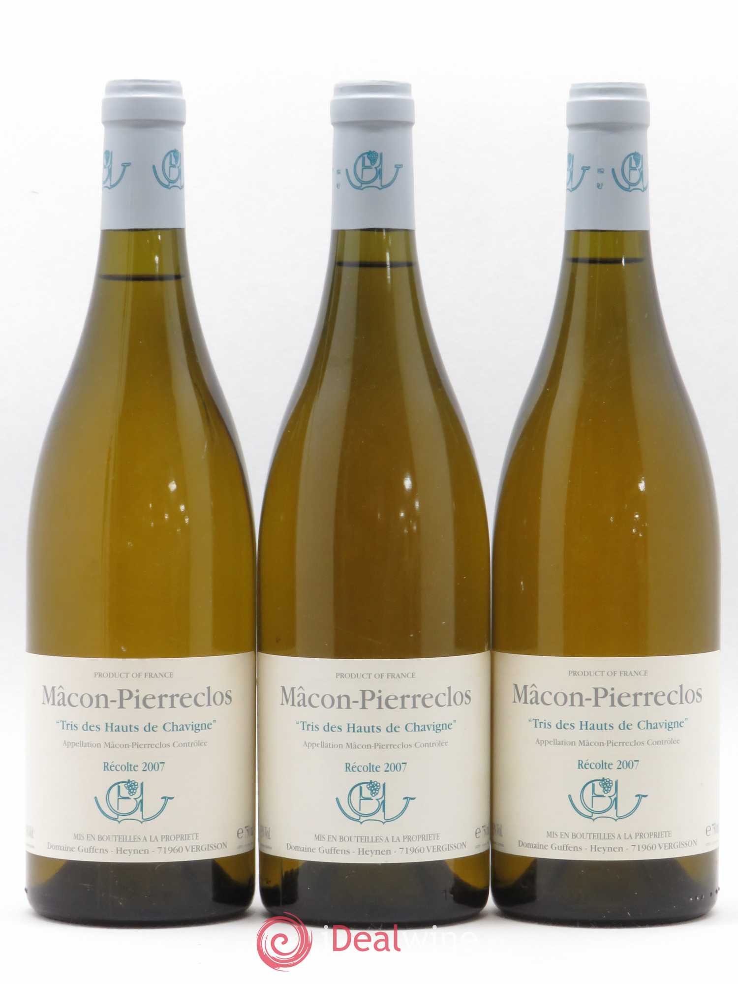 Mâcon-Pierreclos Tris des Hauts de Chavigne Guffens-Heynen 2007 - Lot de 3 bouteilles - 0