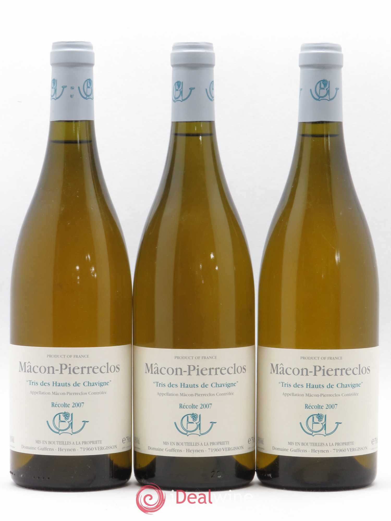 Mâcon-Pierreclos Tris des Hauts de Chavigne Guffens-Heynen 2007 - Lot de 3 bouteilles - 0