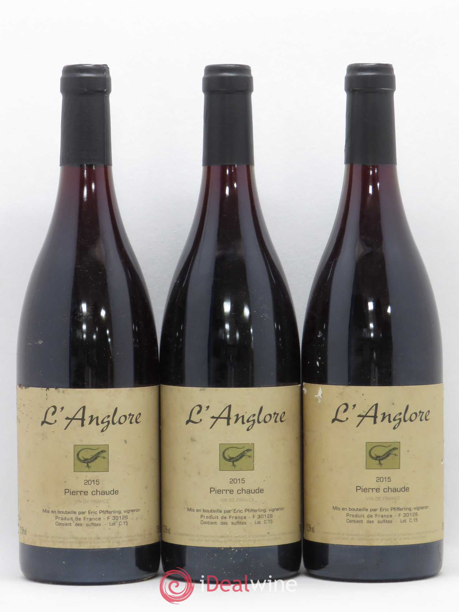 Vin de France Pierre chaude L'Anglore 2015 - Lot de 3 bouteilles - 0