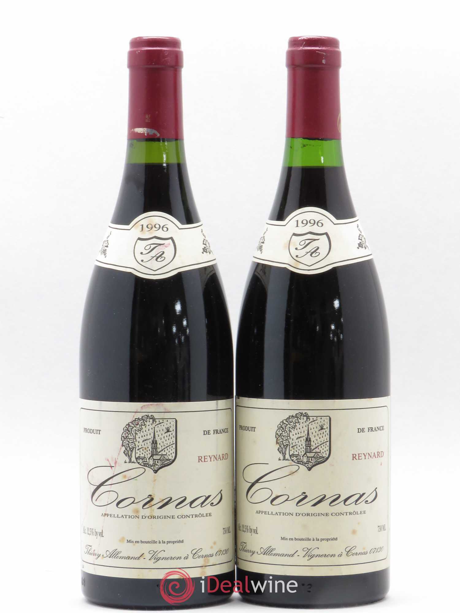 Cornas Reynard Thierry Allemand 1996 - Lot de 2 bouteilles - 0