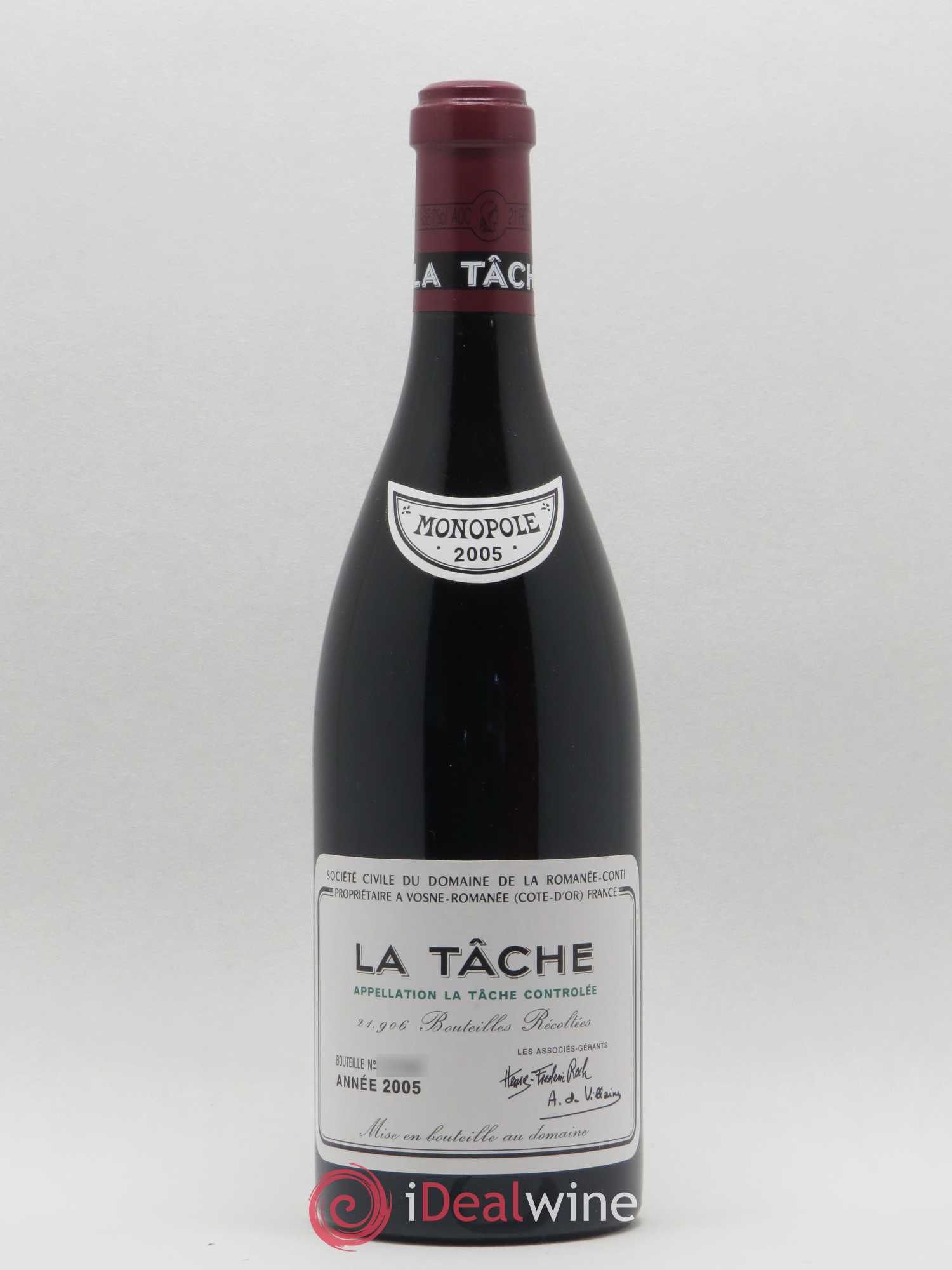 La Tâche Grand Cru Domaine de la Romanée-Conti 2005 - Lot de 1 bouteille - 0