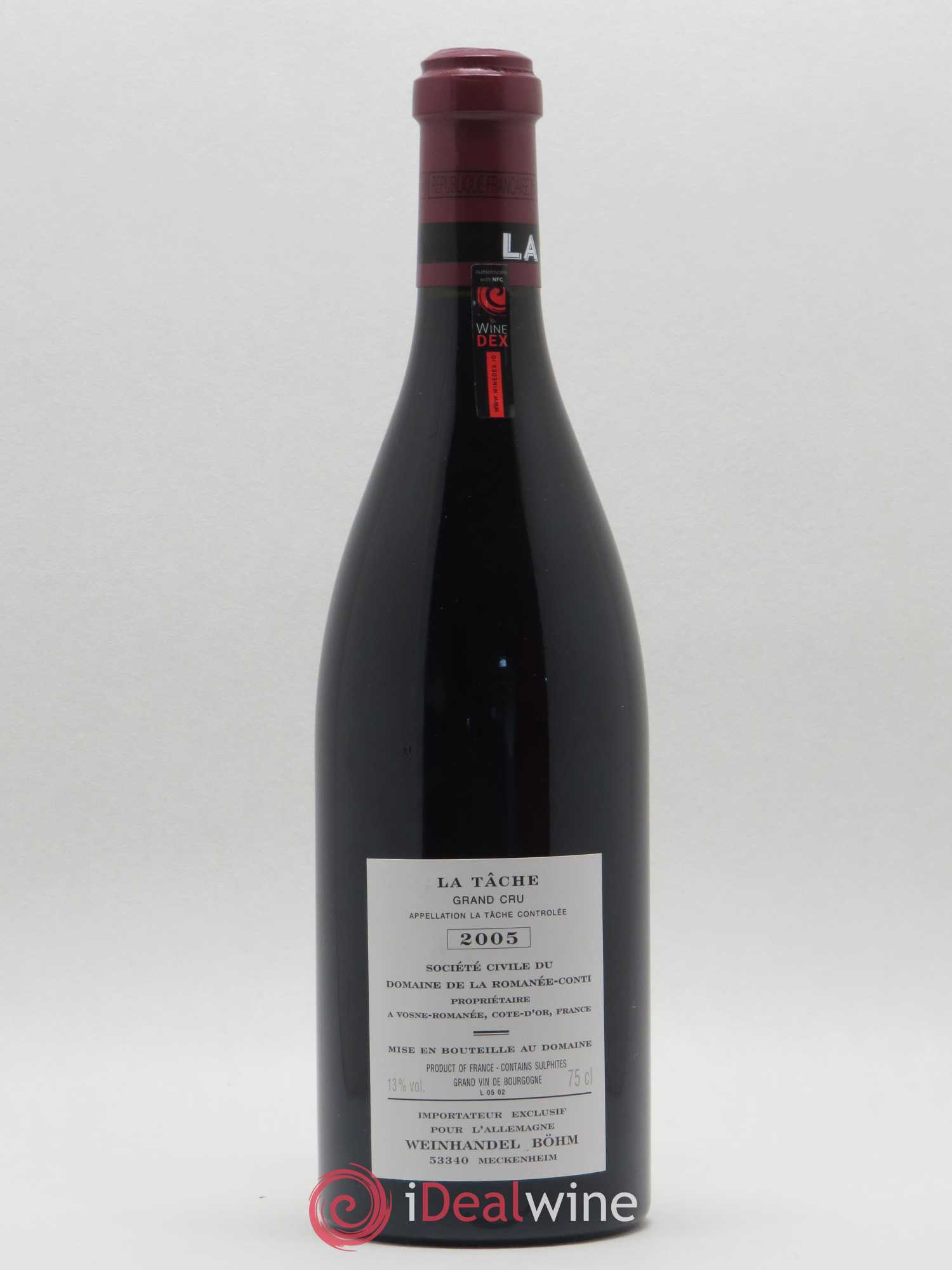 La Tâche Grand Cru Domaine de la Romanée-Conti 2005 - Lot de 1 bouteille - 1