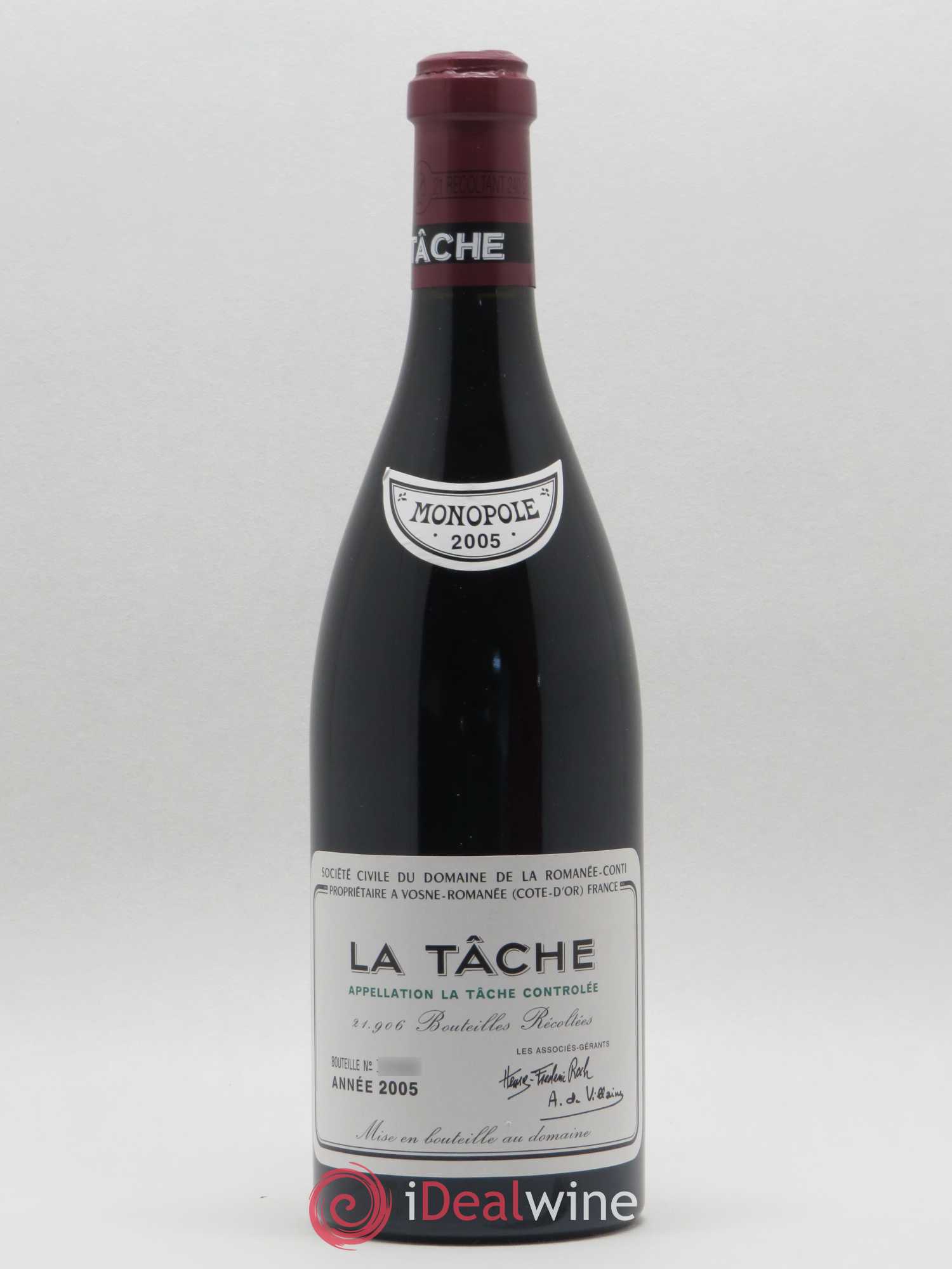La Tâche Grand Cru Domaine de la Romanée-Conti 2005 - Lot de 1 bouteille - 0
