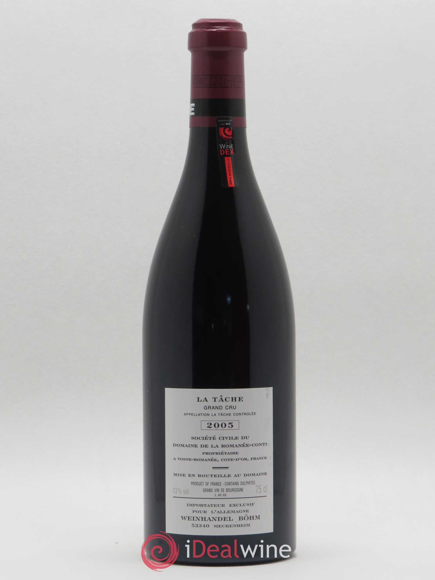 La Tâche Grand Cru Domaine de la Romanée-Conti 2005 - Lot de 1 bouteille - 1