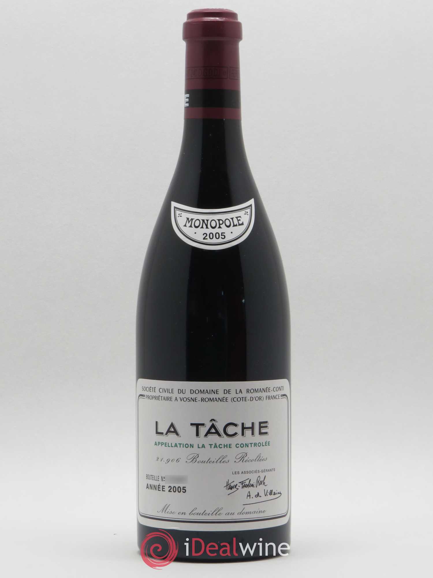La Tâche Grand Cru Domaine de la Romanée-Conti 2005 - Lot de 1 bouteille - 0