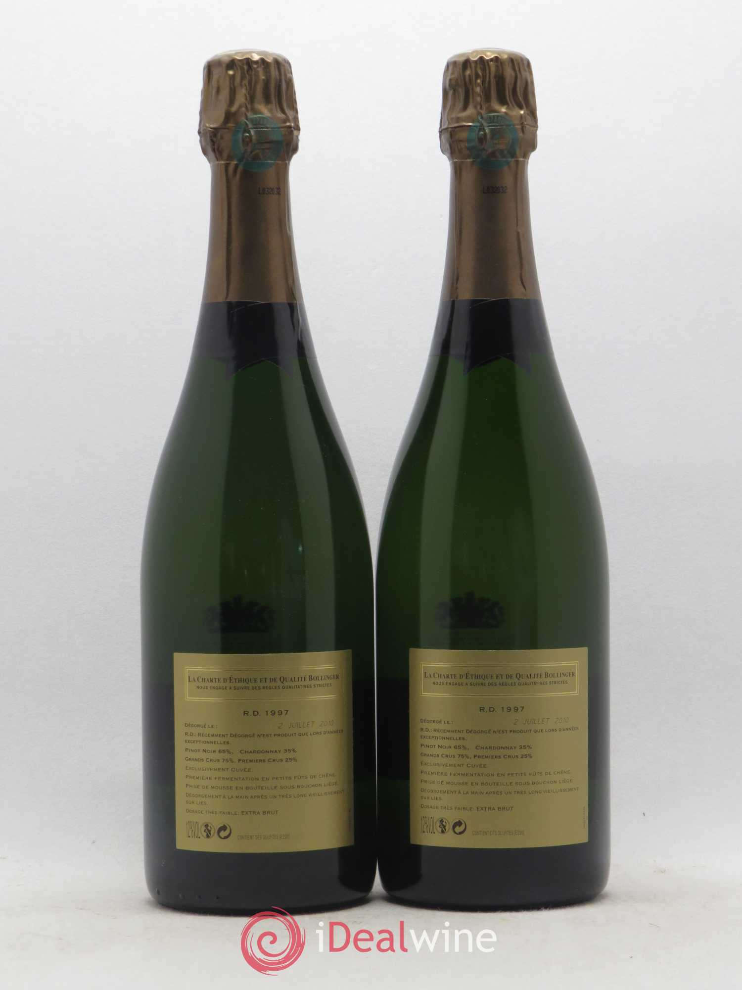 R.D. Extra-Brut Bollinger 1997 - Lot of 2 bottles - 1