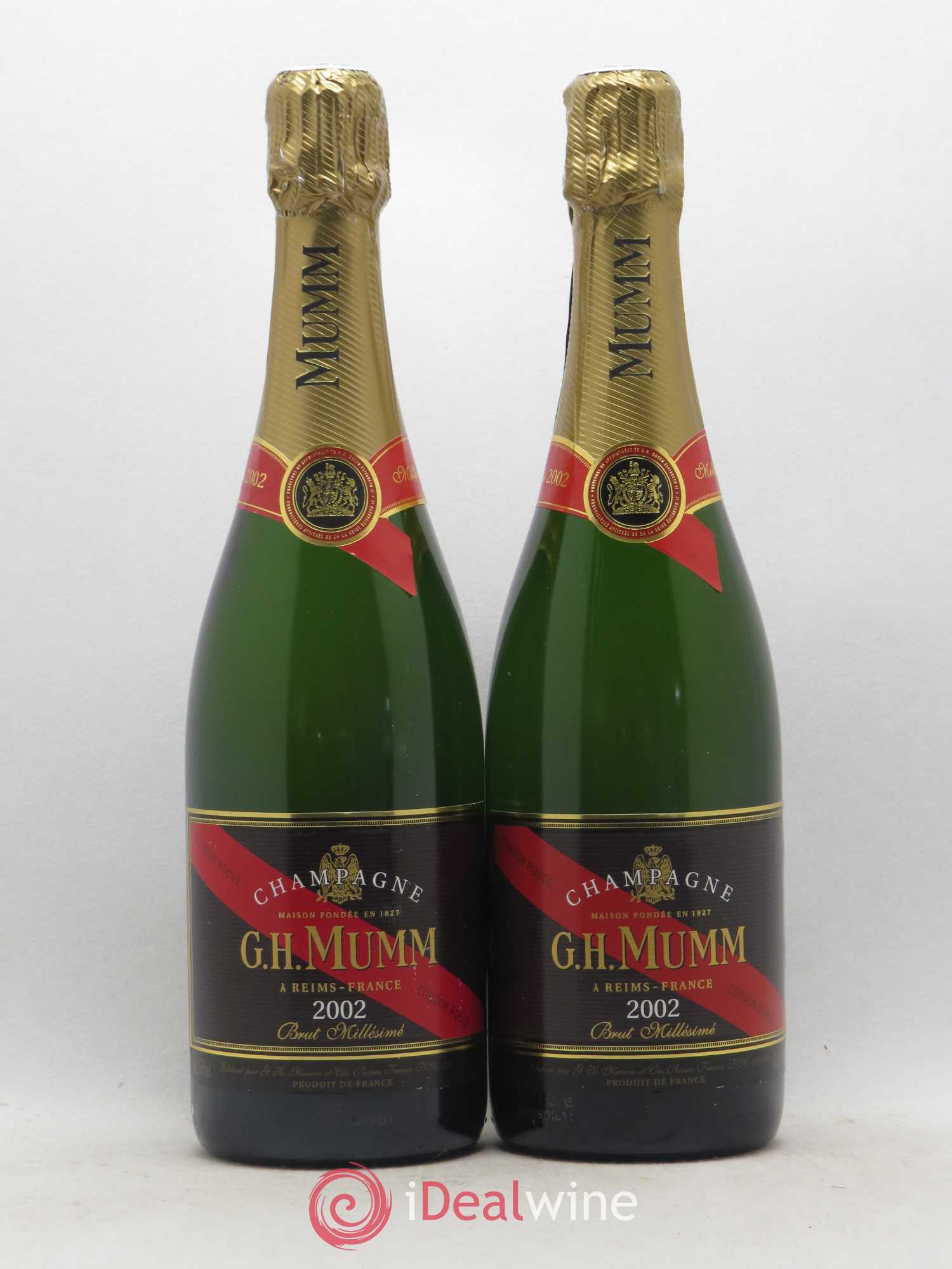 Champagne Cordon Rouge Mumm 2002 - Lot de 2 bouteilles - 0
