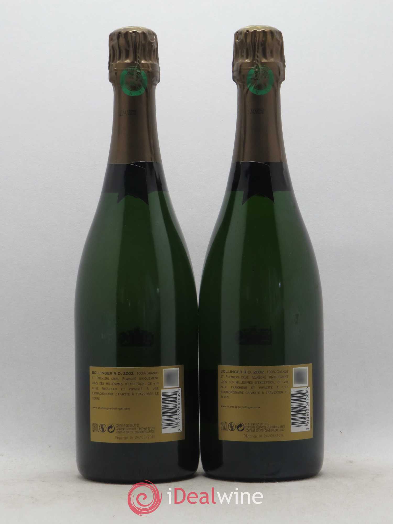 R.D. Extra-Brut Bollinger 2002 - Lot de 2 bouteilles - 1
