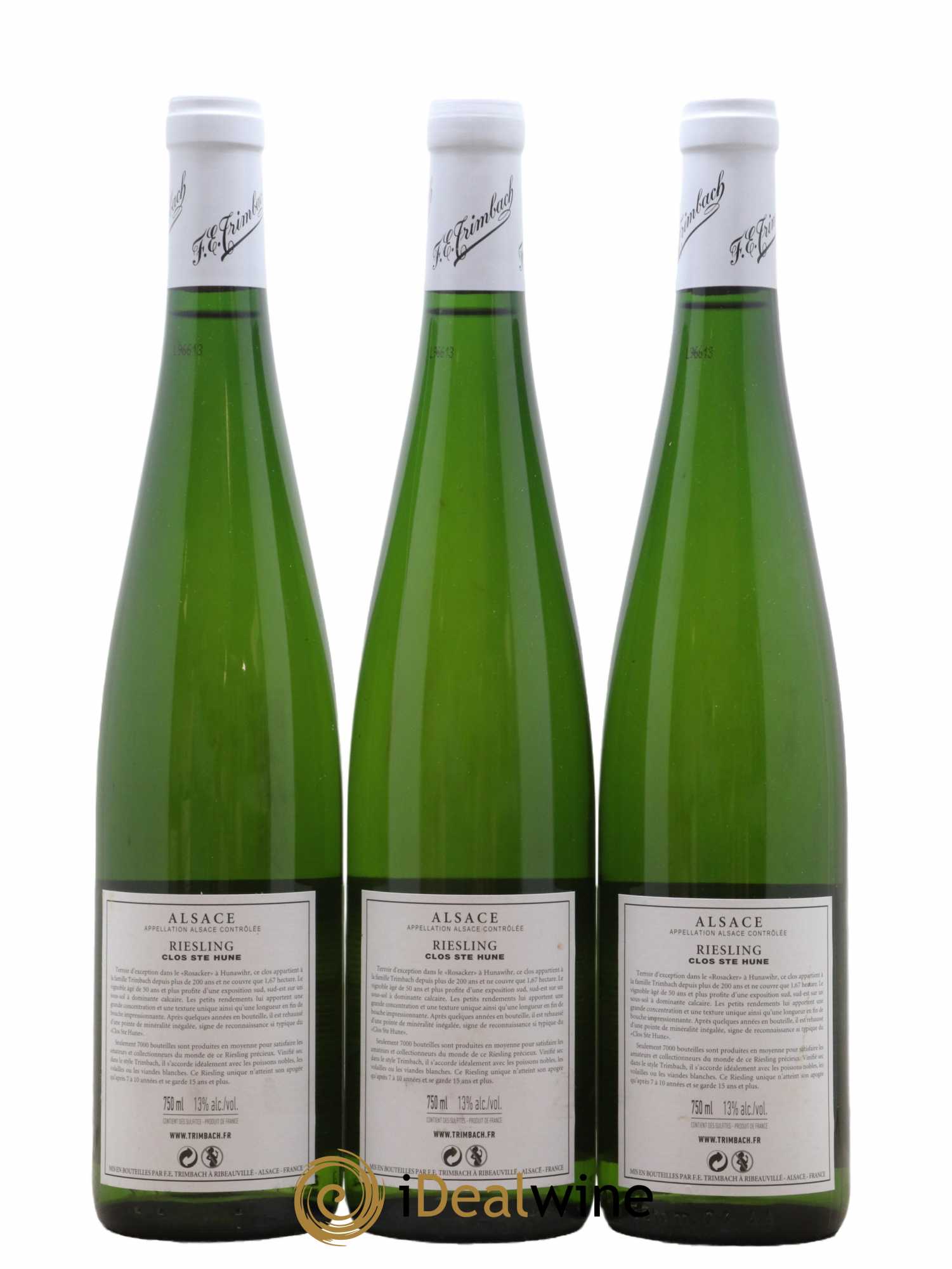 Alsace Riesling Clos Sainte-Hune Trimbach (Domaine) 2016 - Lot de 3 bouteilles - 1