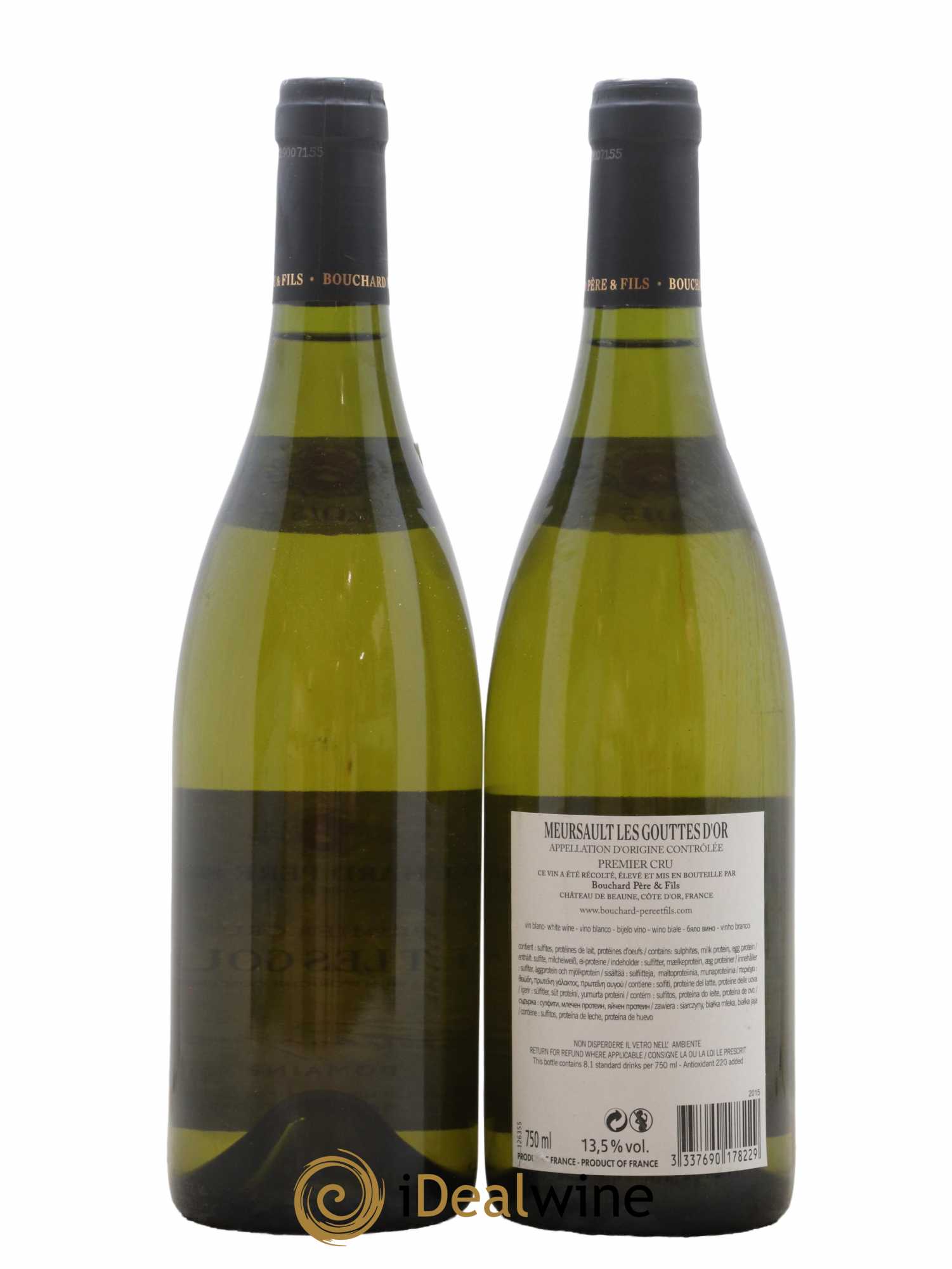 Meursault 1er Cru Les Gouttes d'Or Bouchard Père & Fils 2015 - Posten von 2 Flaschen - 1