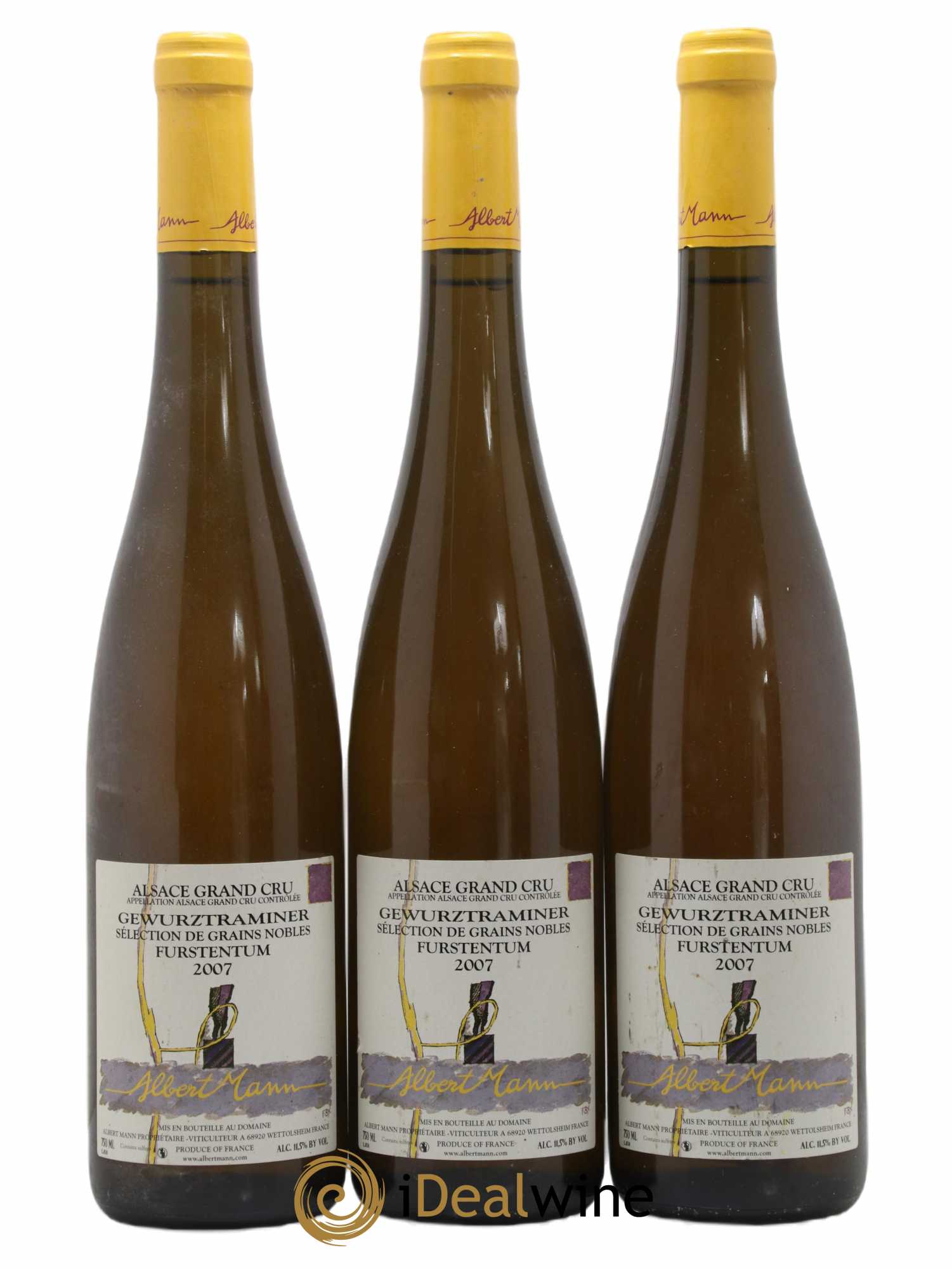 Alsace Gewurztraminer Sélection de Grains Nobles Grand Cru Furstentum Albert Mann 2007 - Lotto di 3 bottiglie - 0