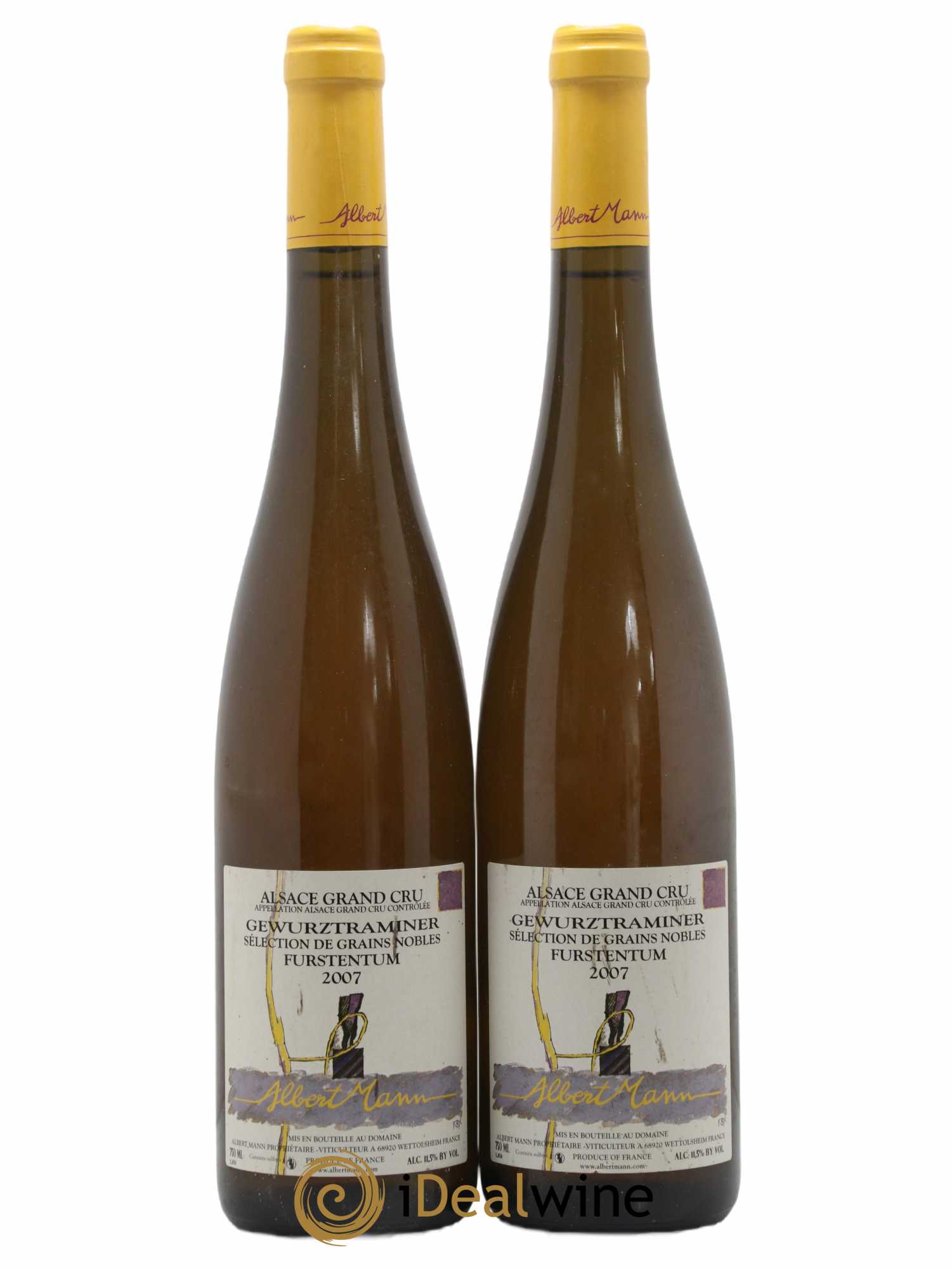 Alsace Gewurztraminer Sélection de Grains Nobles Grand Cru Furstentum Albert Mann 2007 - Lot de 2 bouteilles - 0