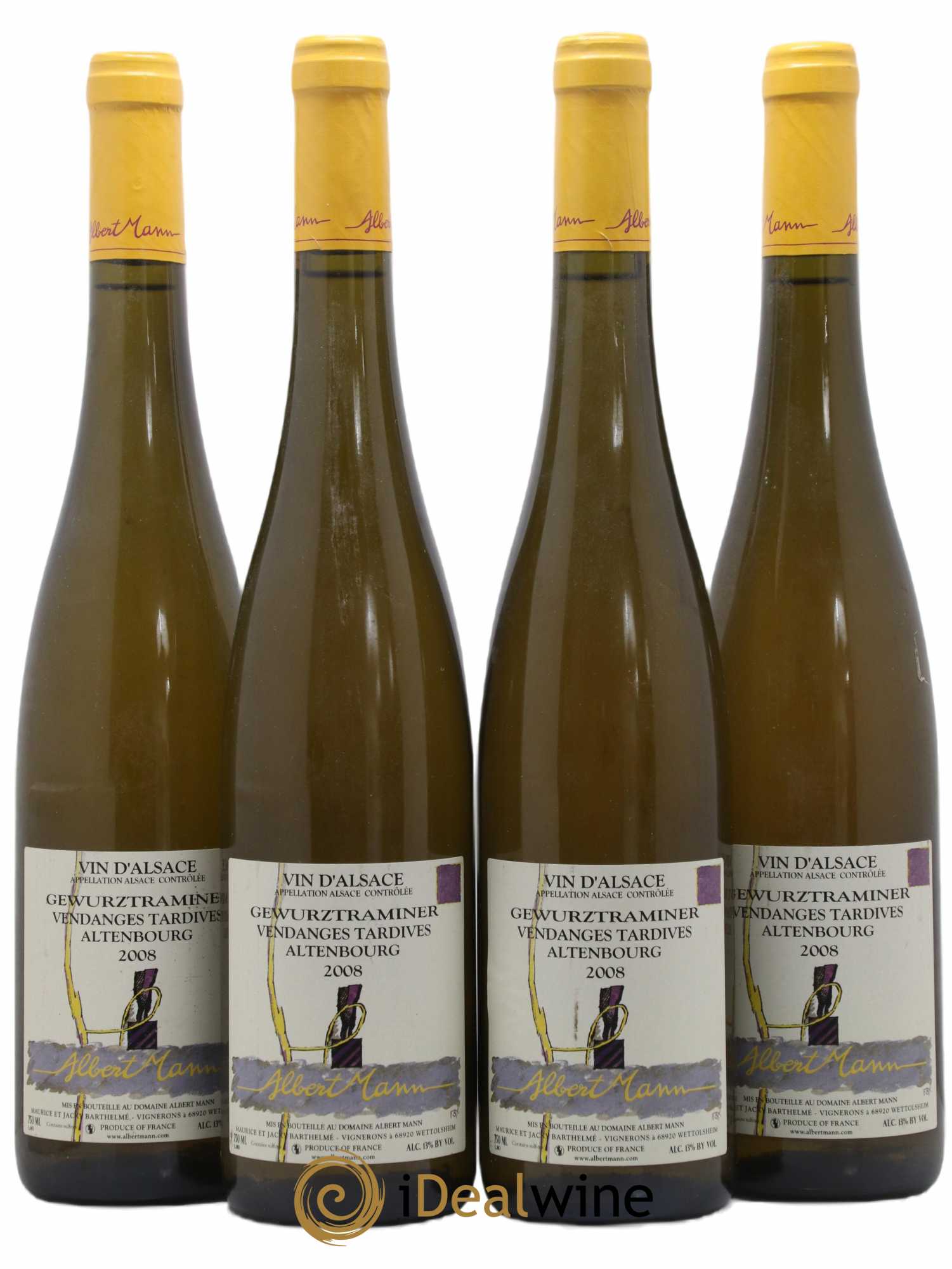 Alsace Gewurztraminer Vendanges Tardives Altenbourg Albert Mann 2008 - Lotto di 4 bottiglie - 0