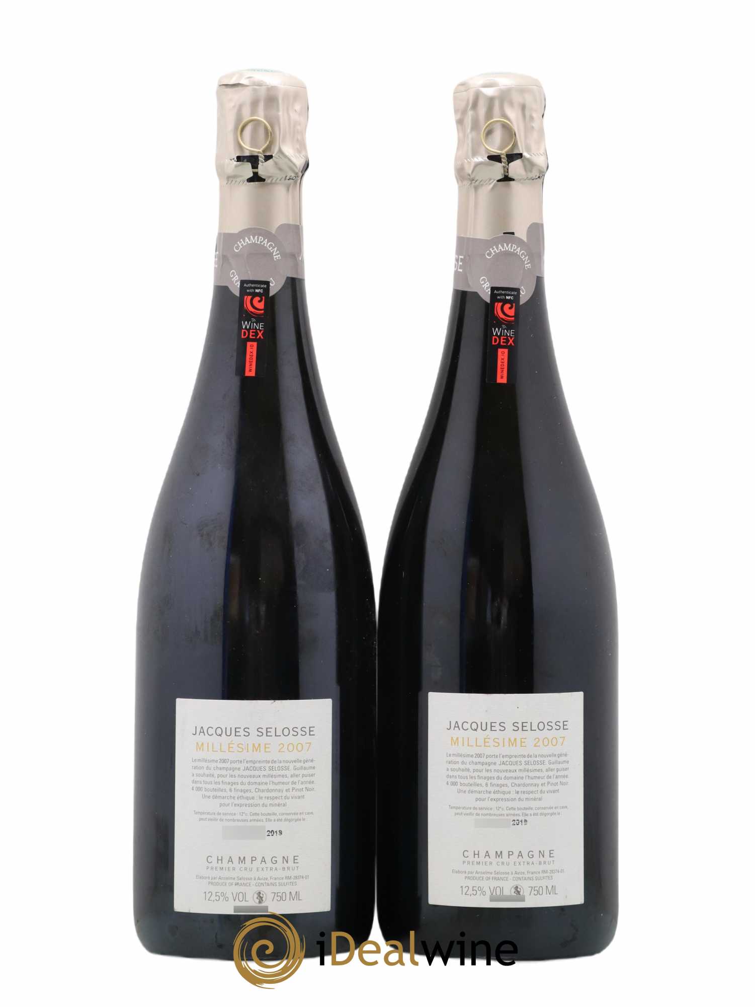 1er Cru Millésimé Extra-Brut Jacques Selosse 2007 - Lot of 2 bottles - 1