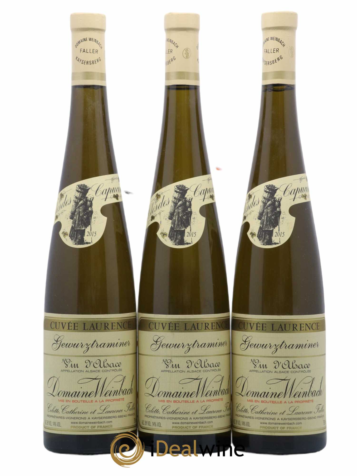 Alsace Gewurztraminer Cuvée Laurence Weinbach (Domaine) 2015 - Lot de 3 bouteilles - 0