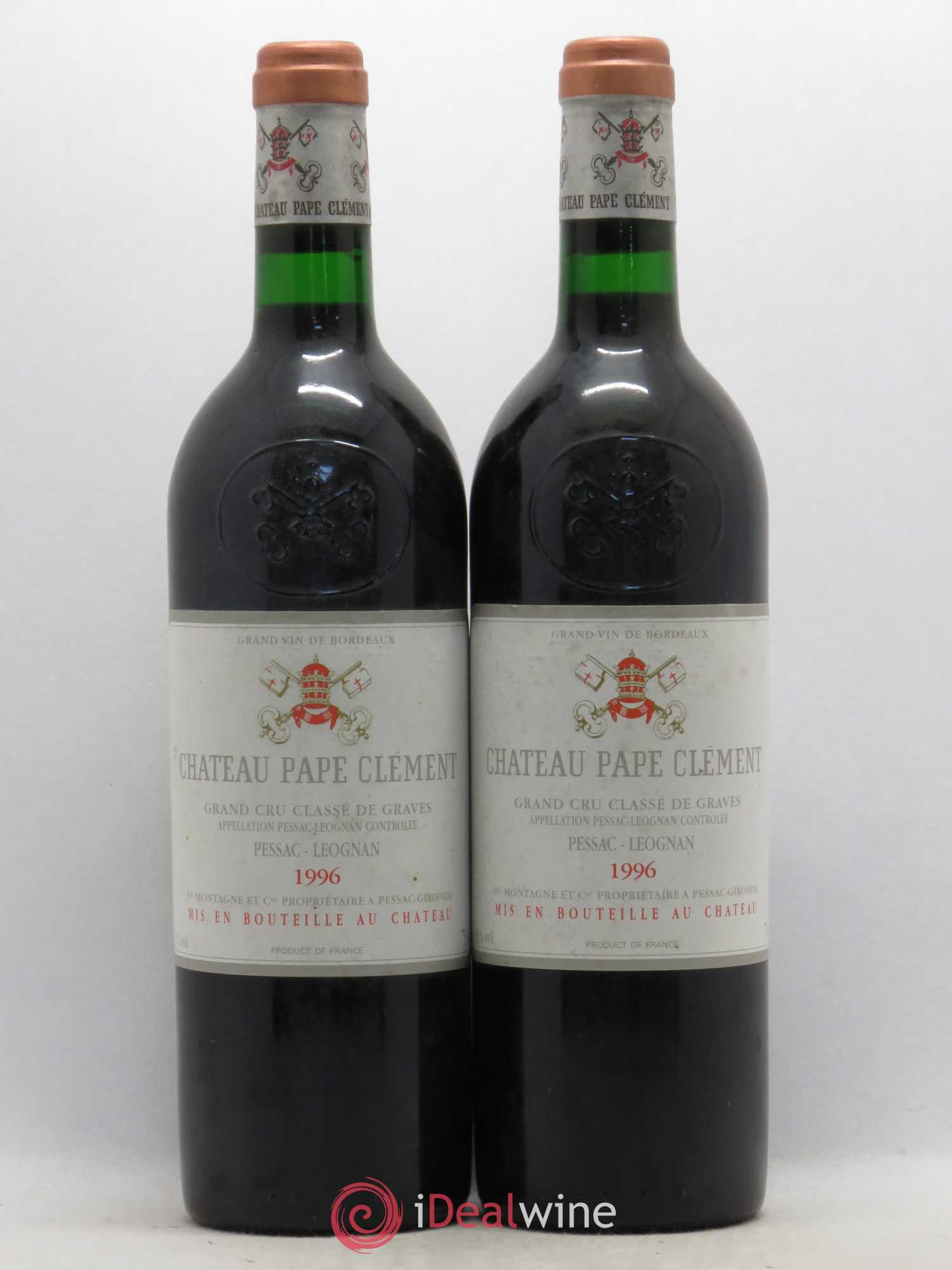 Château Pape Clément Cru Classé de Graves 1996 - Lot de 2 bouteilles - 0