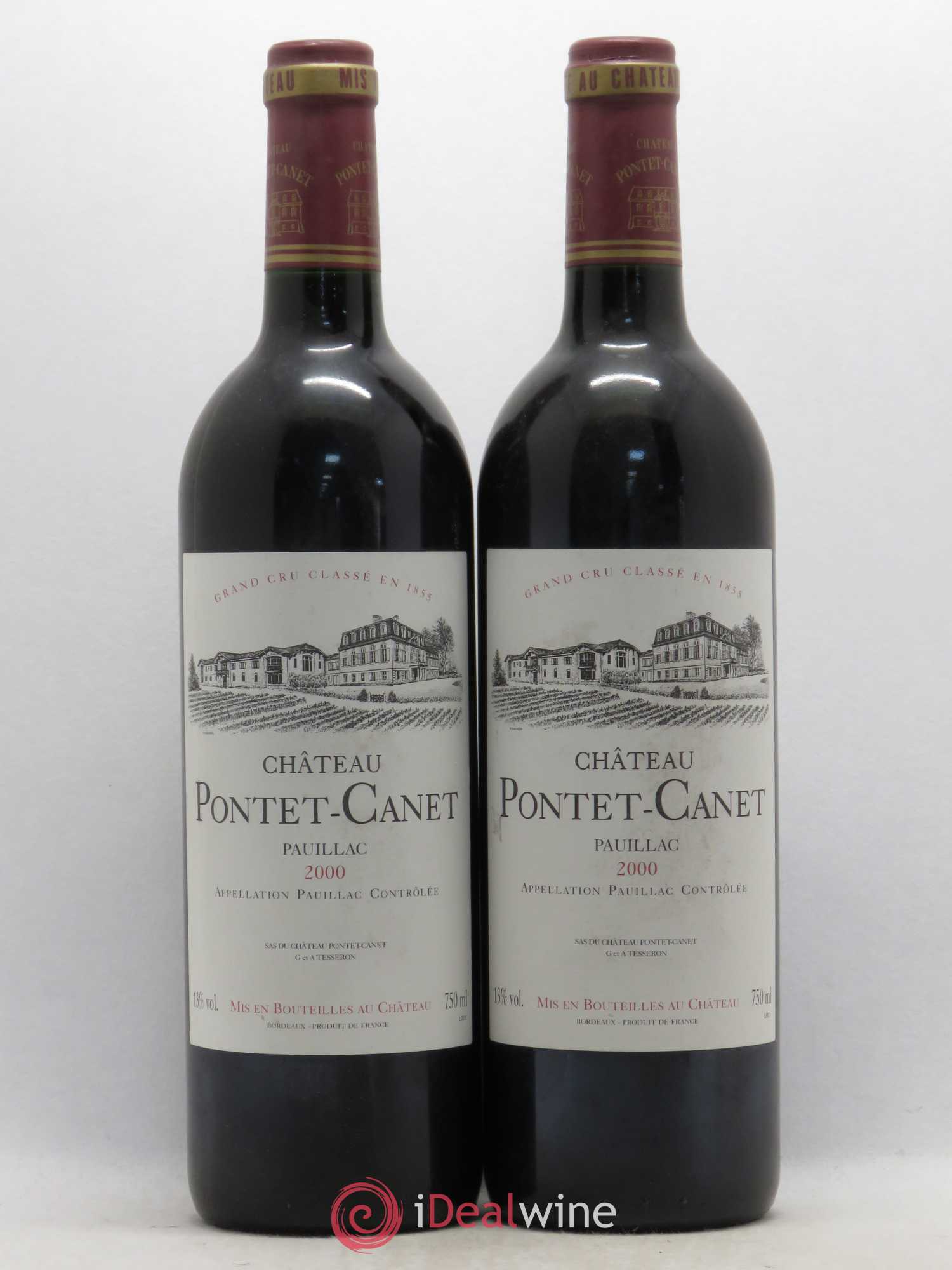 Château Pontet Canet 5ème Grand Cru Classé 2000 - Lot de 2 bouteilles - 0