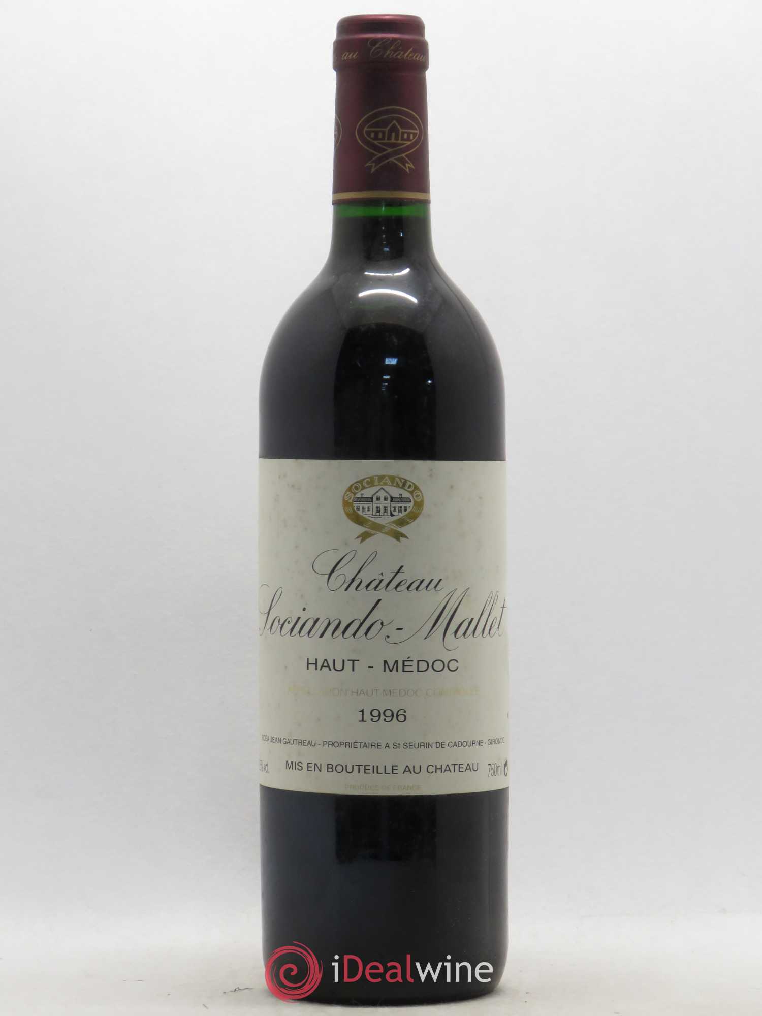 Château Sociando Mallet 1996 - Lot de 1 bouteille - 0