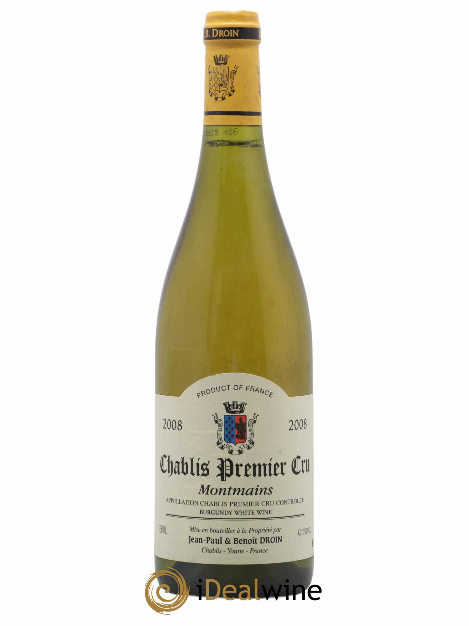 Chablis 1er Cru Montmains Jean-Paul & Benoît Droin (Domaine) 2008 - Lot de 1 bouteille - 0
