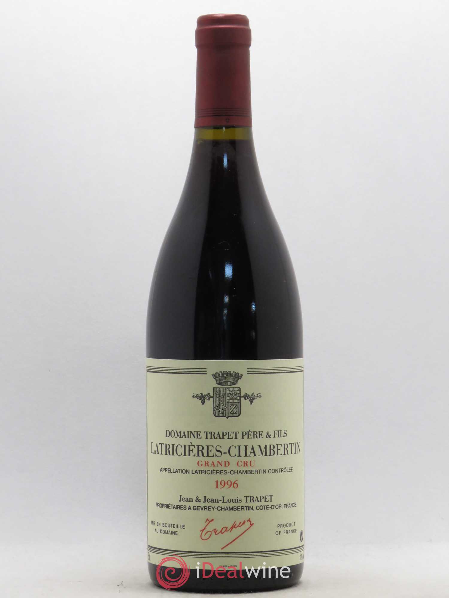 Latricières-Chambertin Grand Cru Domaine Trapet 1996 - Lot de 1 bouteille - 0