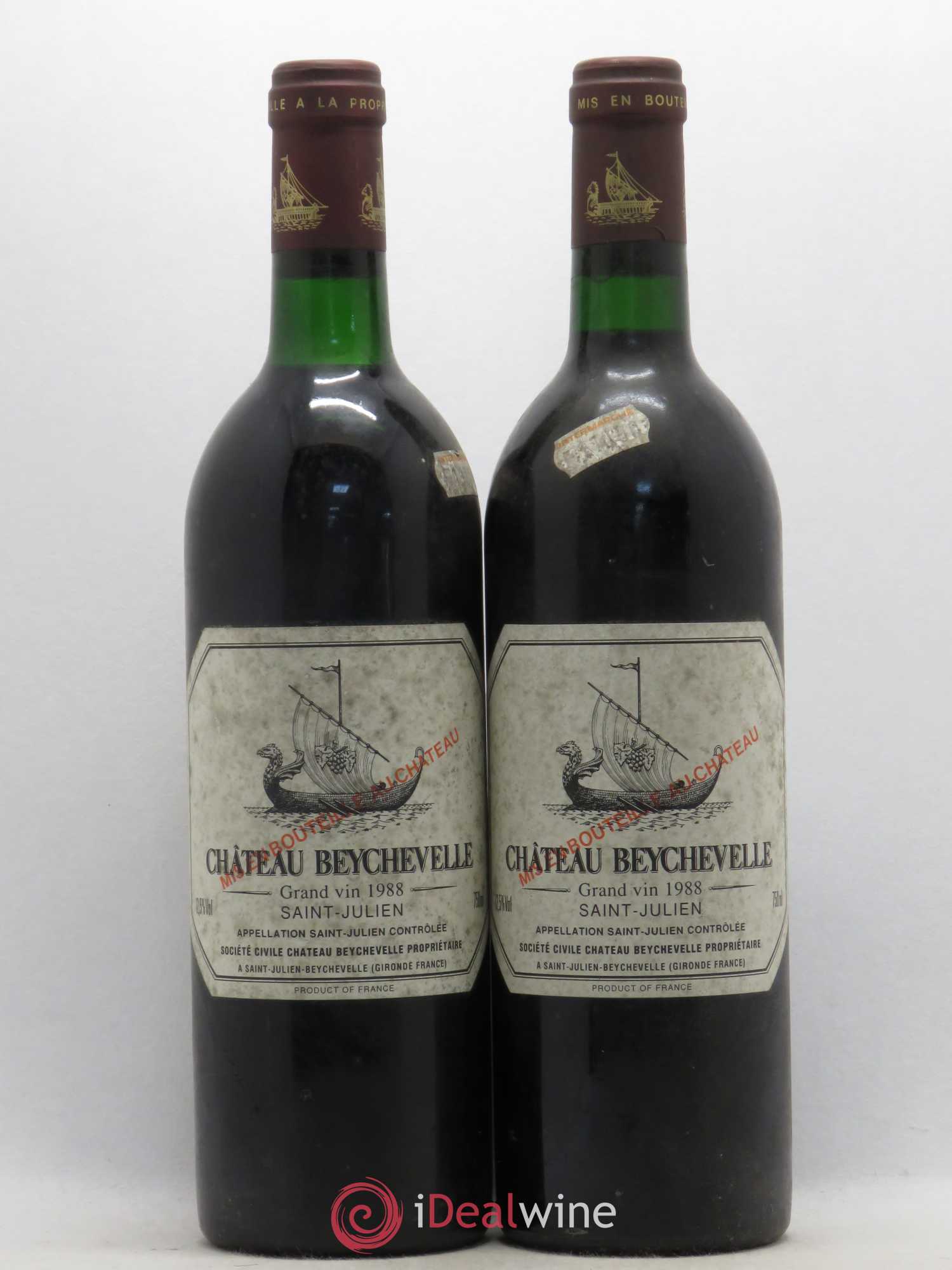 Château Beychevelle 4ème Grand Cru Classé 1988 - Lot de 2 bouteilles - 0