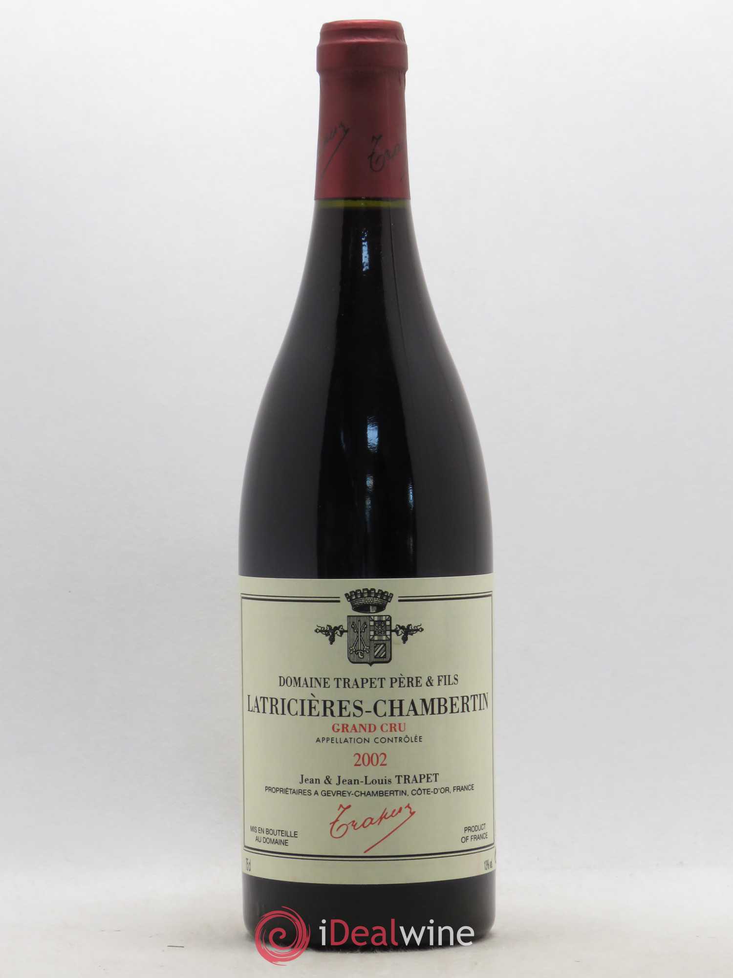 Latricières-Chambertin Grand Cru Domaine Trapet 2002 - Lot de 1 bouteille - 0