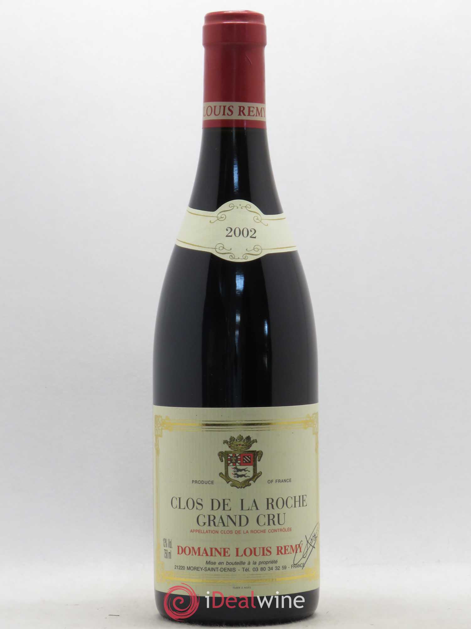 Clos de la Roche Grand Cru Domaine Louis Remy 2002 - Lot de 1 bouteille - 0