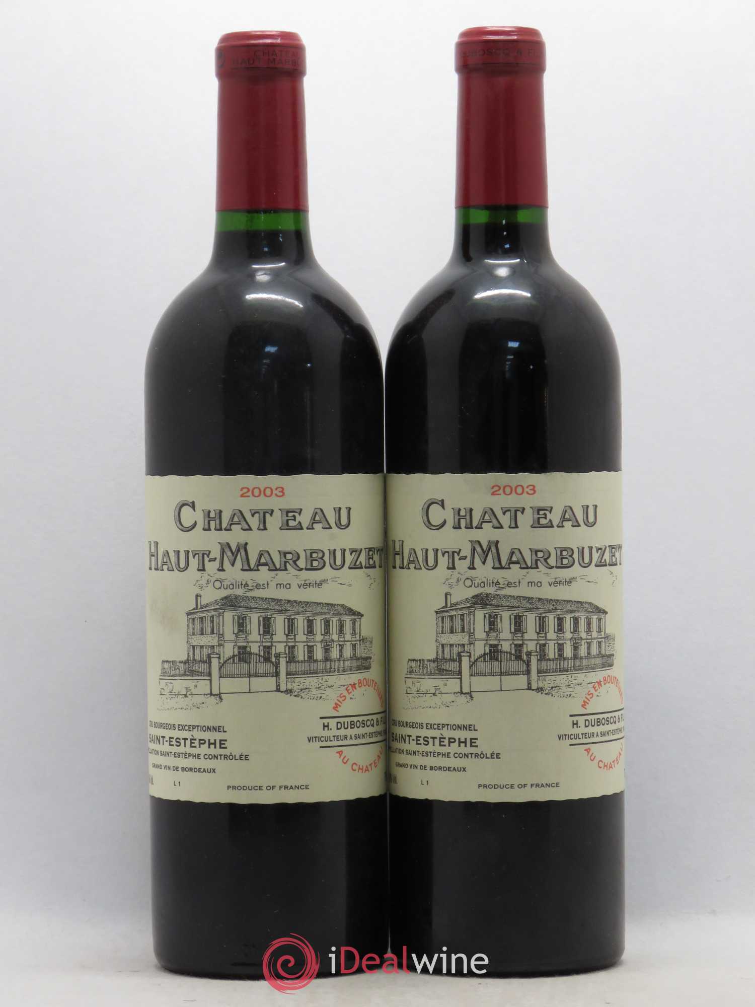 Château Haut Marbuzet 2003 - Lot de 2 bouteilles - 0