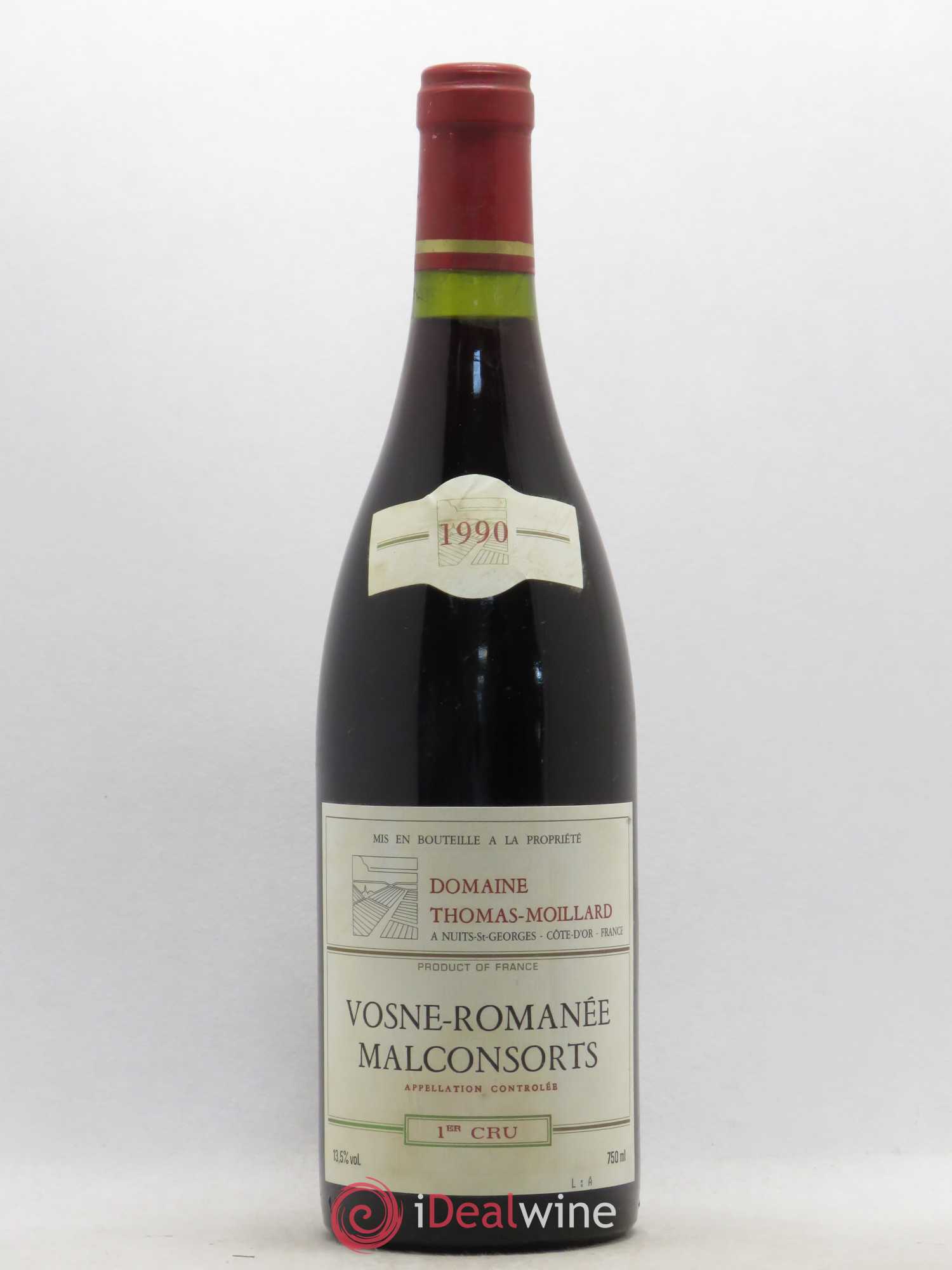 Vosne-Romanée 1er Cru Les Malconsorts Domaine Thomas Moillard 1990 - Posten von 1 Flasche - 0