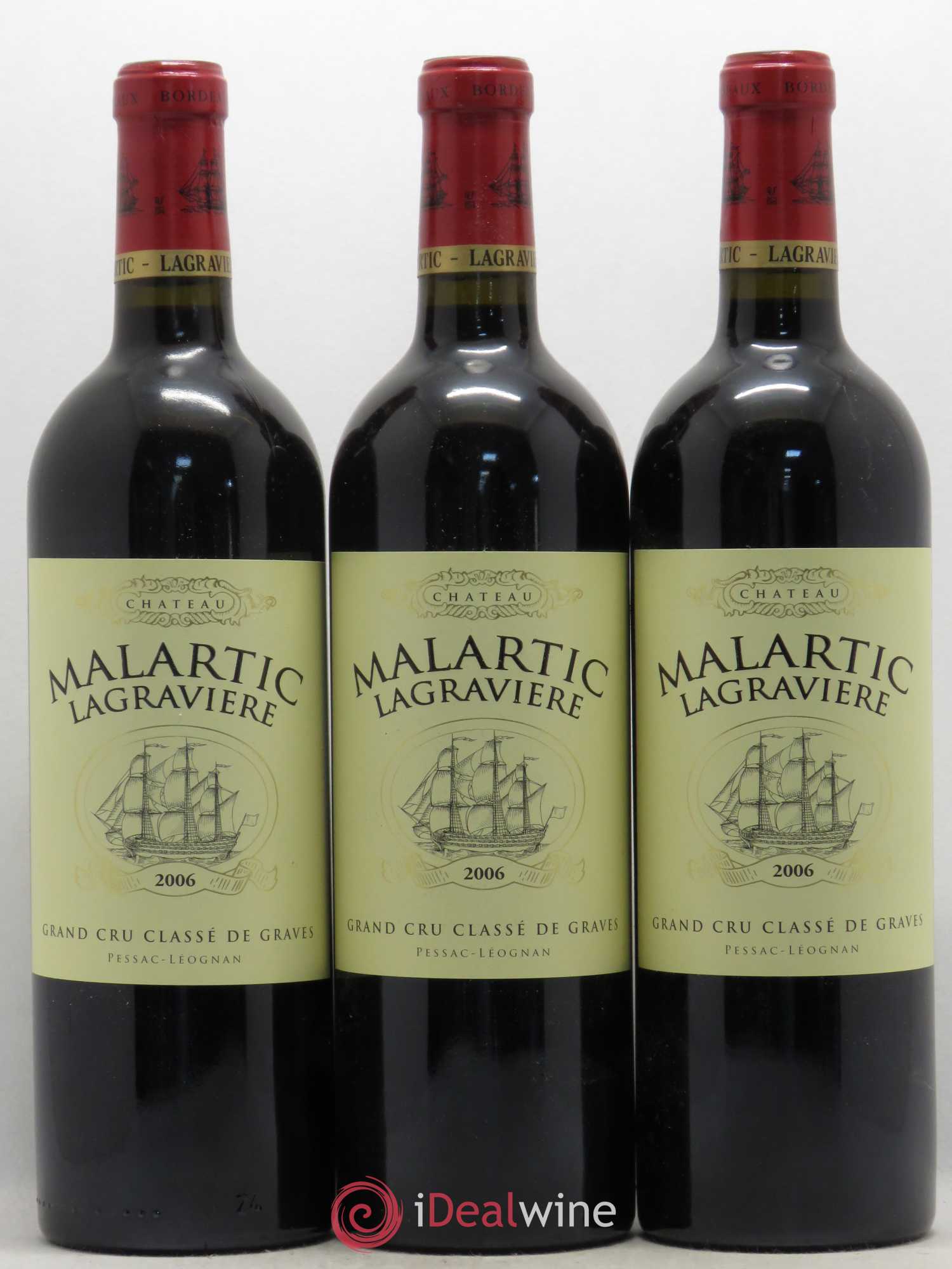 Château Malartic-Lagravière Cru Classé de Graves 2006 - Lot de 3 bouteilles - 0