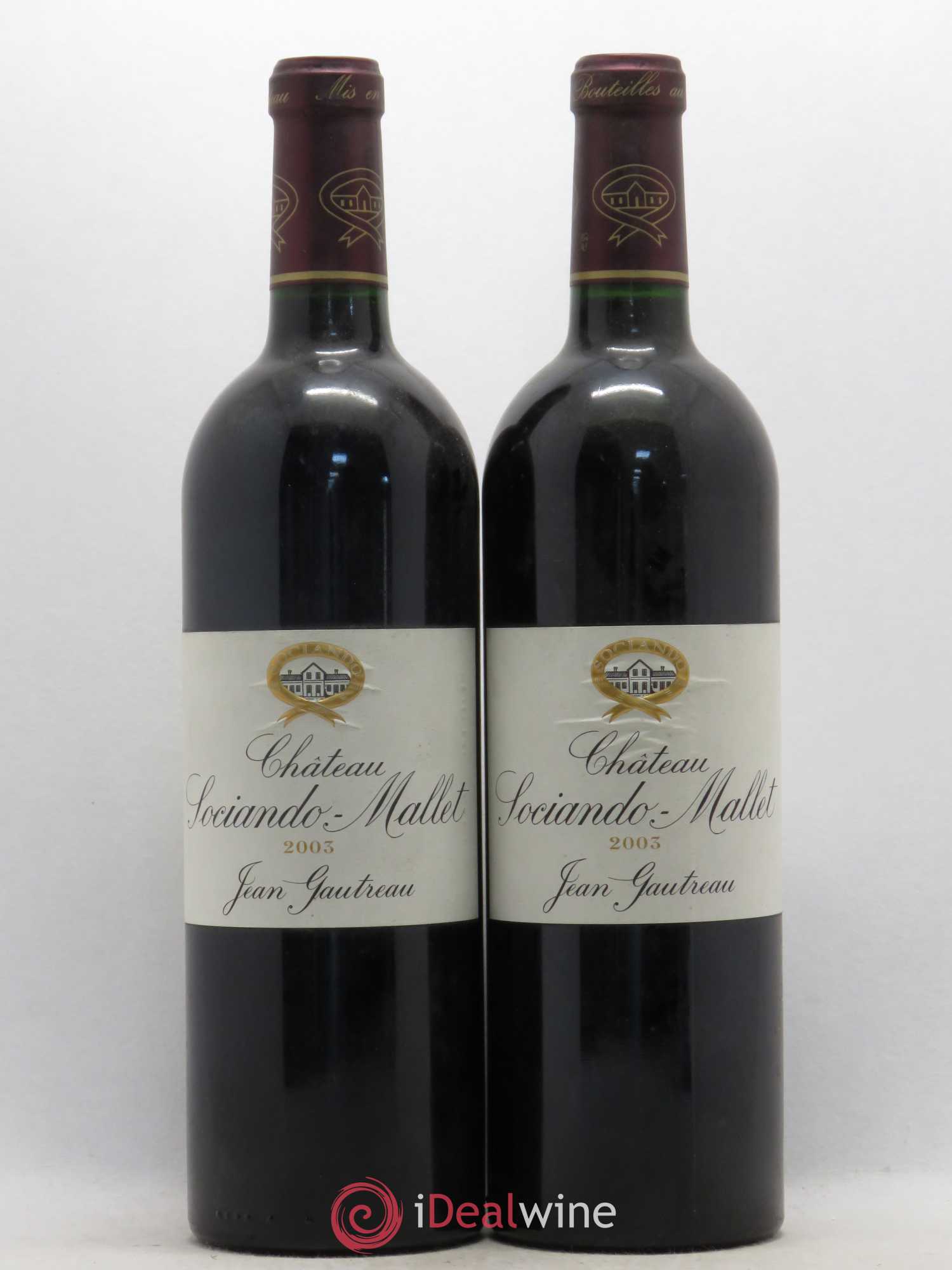 Château Sociando Mallet 2003 - Lot de 2 bouteilles - 0