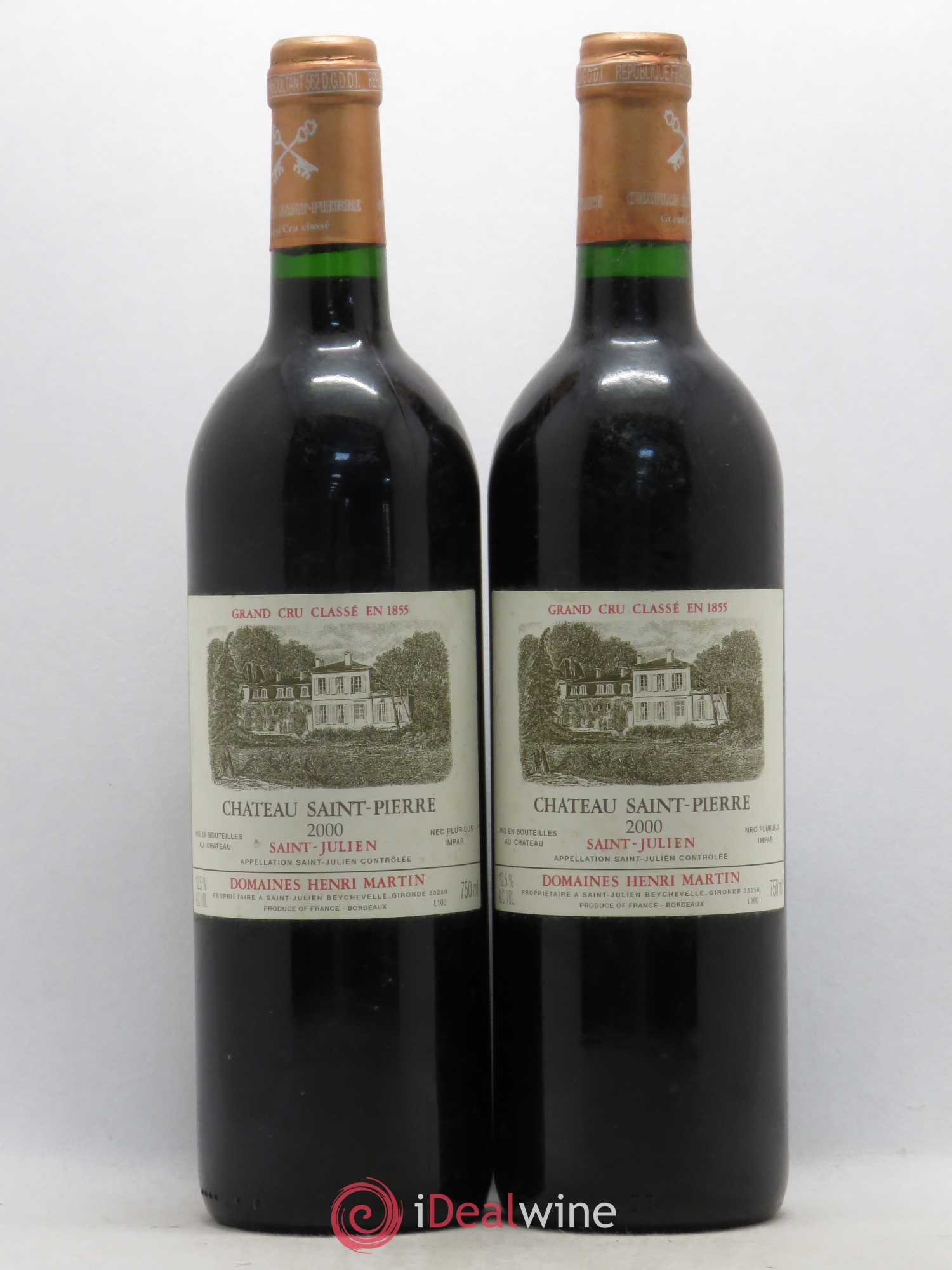 Château Saint-Pierre 4ème Grand Cru Classé 2000 - Lot de 2 bouteilles - 0