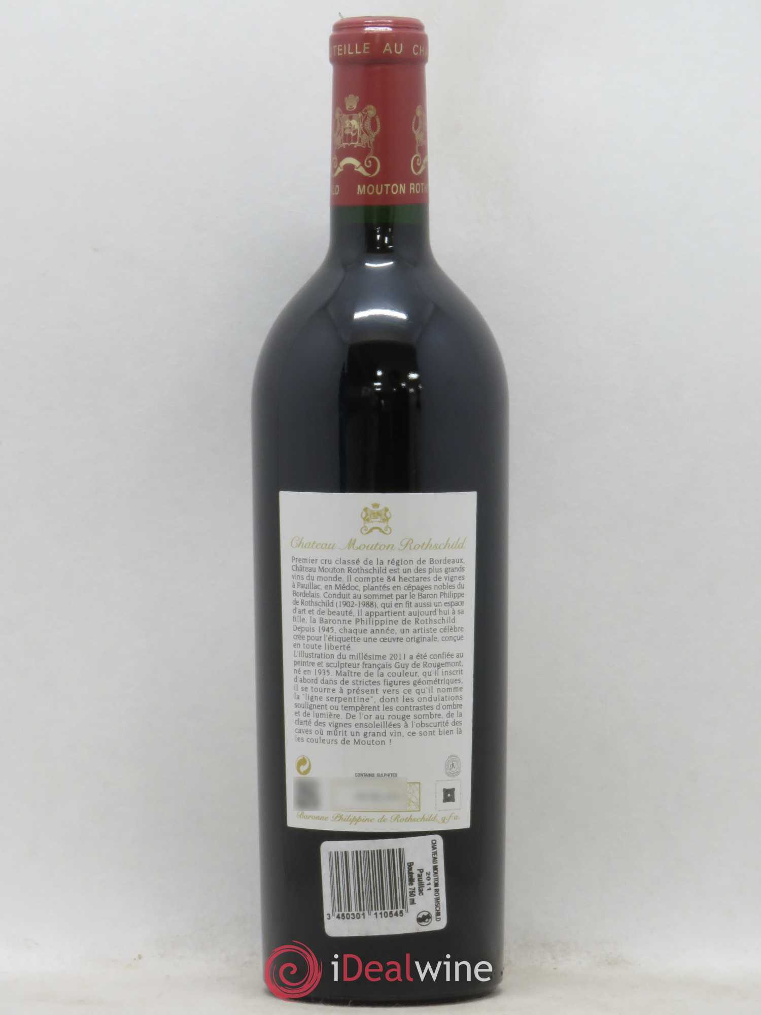 Château Mouton Rothschild 1er Grand Cru Classé 2011 - Lot de 1 bouteille - 1