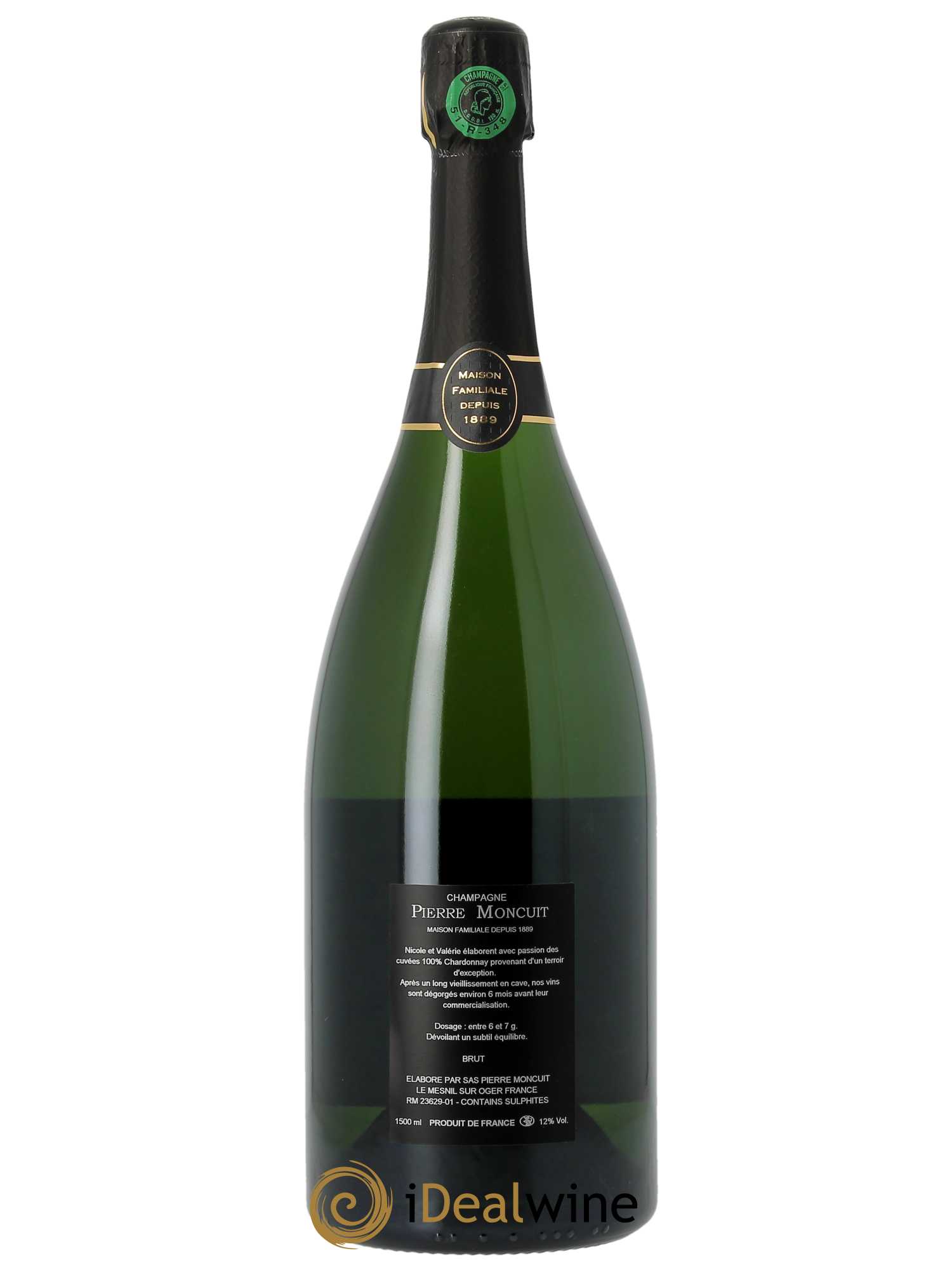 Blanc de Blancs Brut Hugues de Coulmet Pierre Moncuit  - Lot de 1 magnum - 1