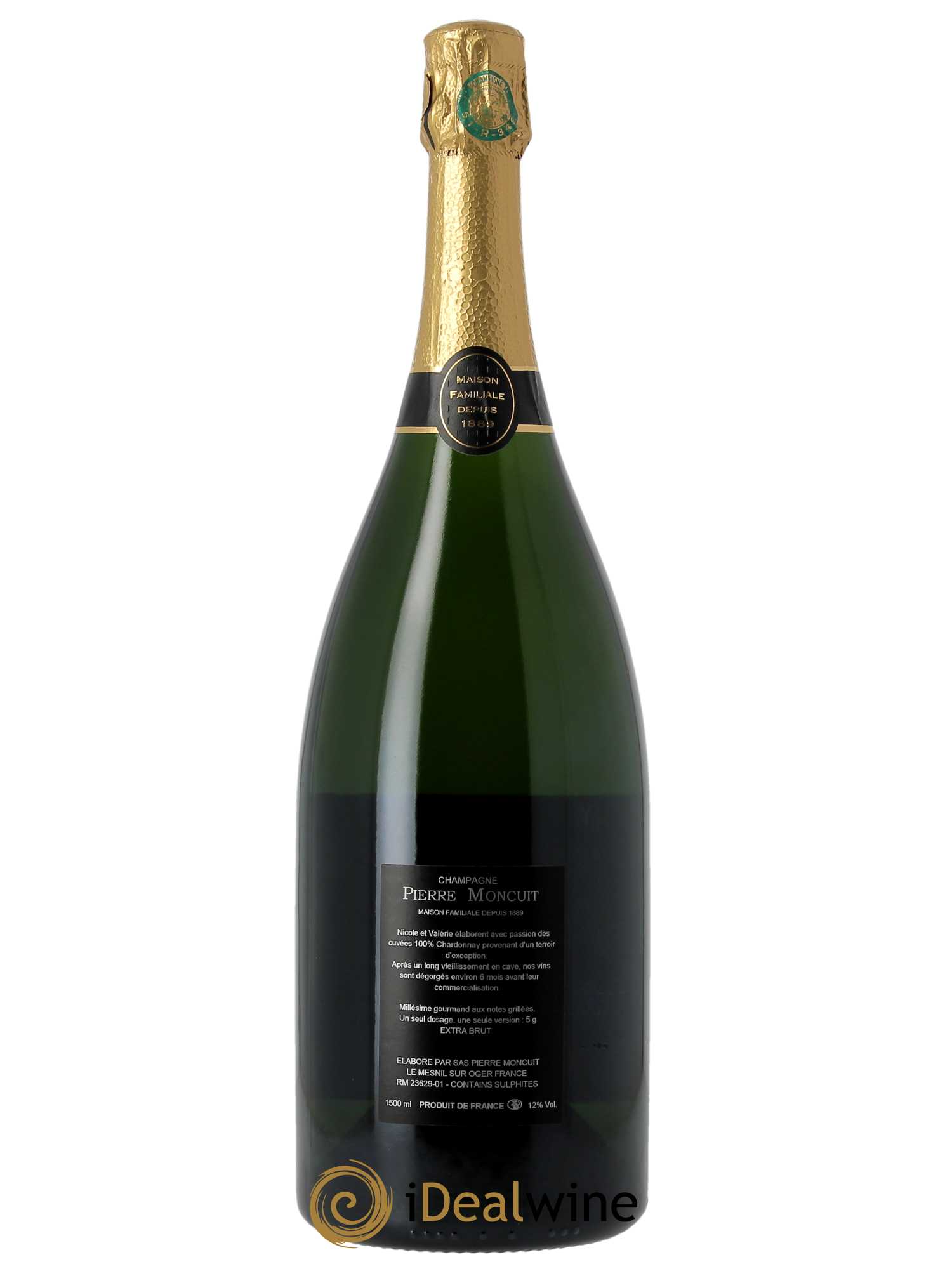 Blanc de Blancs Grand Cru Extra-Brut Millésimé Pierre Moncuit 2012 - Lot de 1 magnum - 1