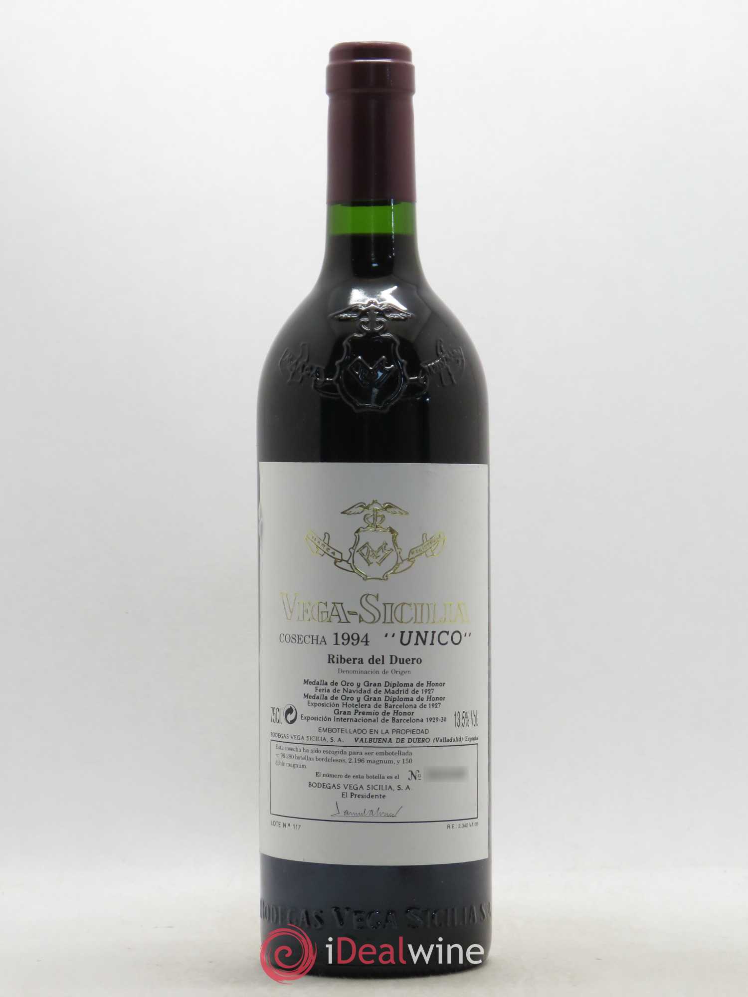 Ribera Del Duero DO Vega Sicilia Unico Famille Alvarez 1994 - Lot de 1 bouteille - 0
