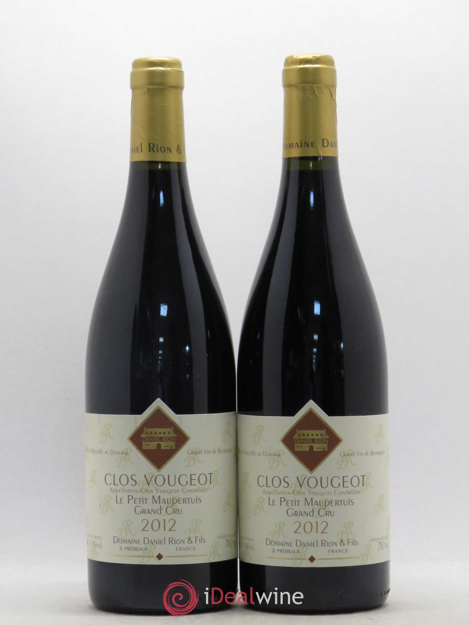 Clos de Vougeot Grand Cru Le Petit Maupertuis Domaine Daniel Rion et Fils 2012 - Posten von 2 Flaschen - 0