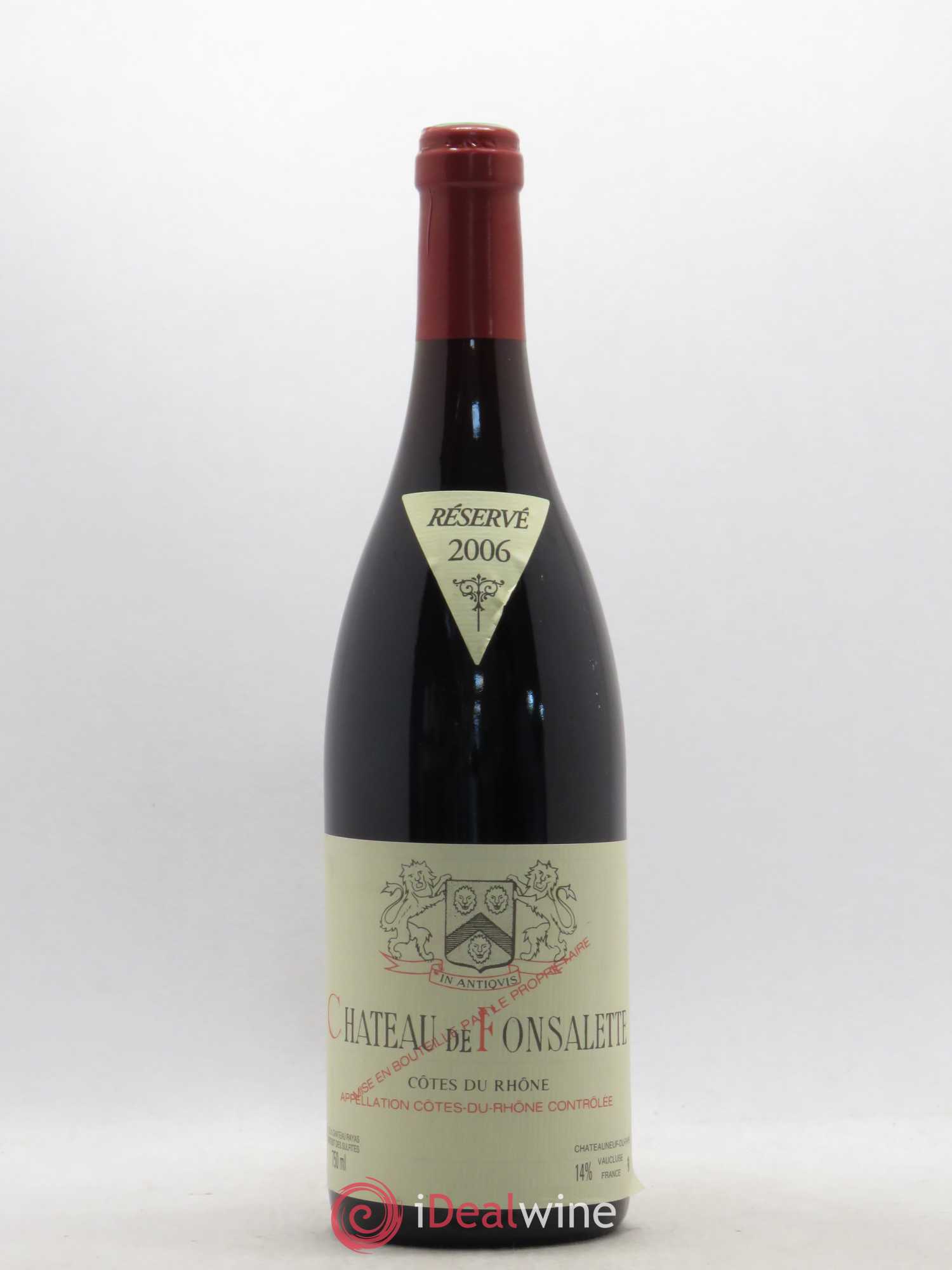 Côtes-du-Rhône Château de Fonsalette Emmanuel Reynaud 2006 - Lot de 1 bouteille - 0