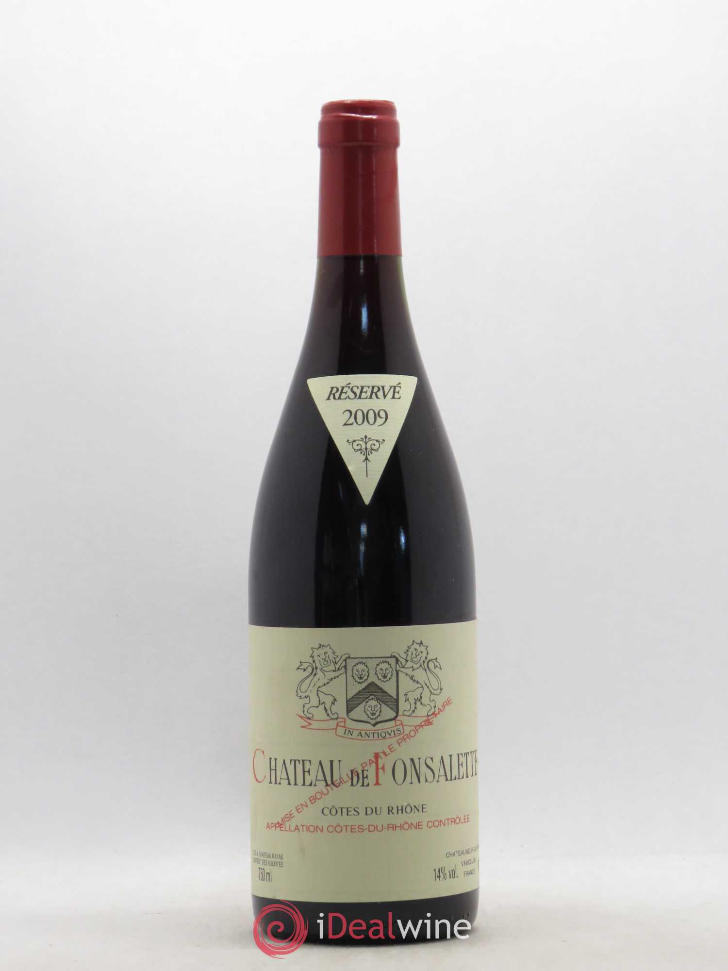 Côtes-du-Rhône Château de Fonsalette Emmanuel Reynaud 2009 - Lot de 1 bouteille - 0