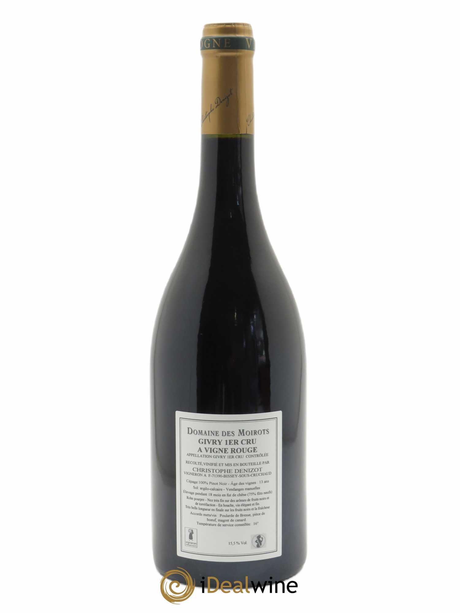 Givry 1er Cru A Vigne Rouge Domaine des Moirots 2020 - Lot de 1 bouteille - 1
