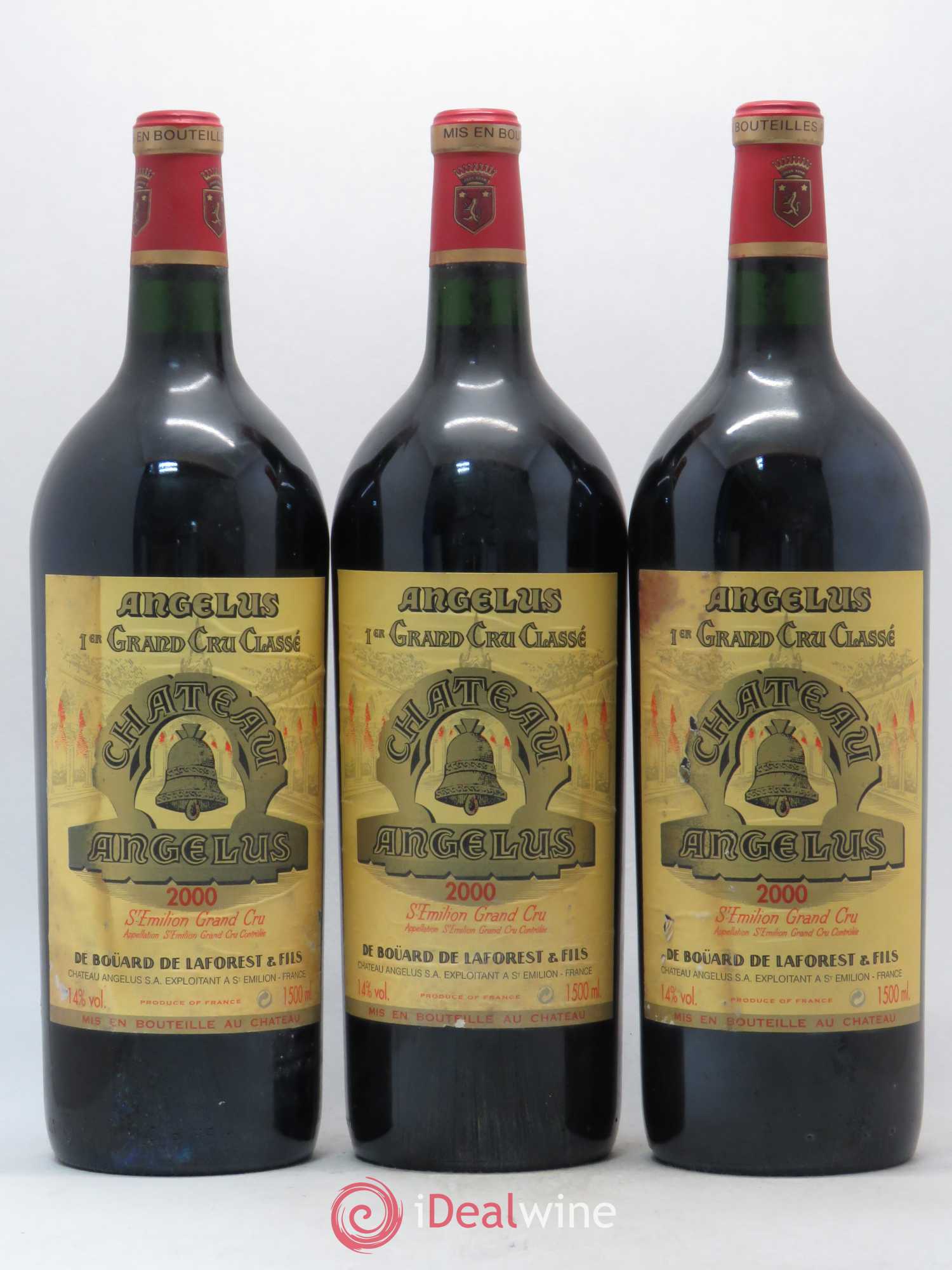 Château Angélus 1er Grand Cru Classé A 2000 - Lot de 3 magnums - 0
