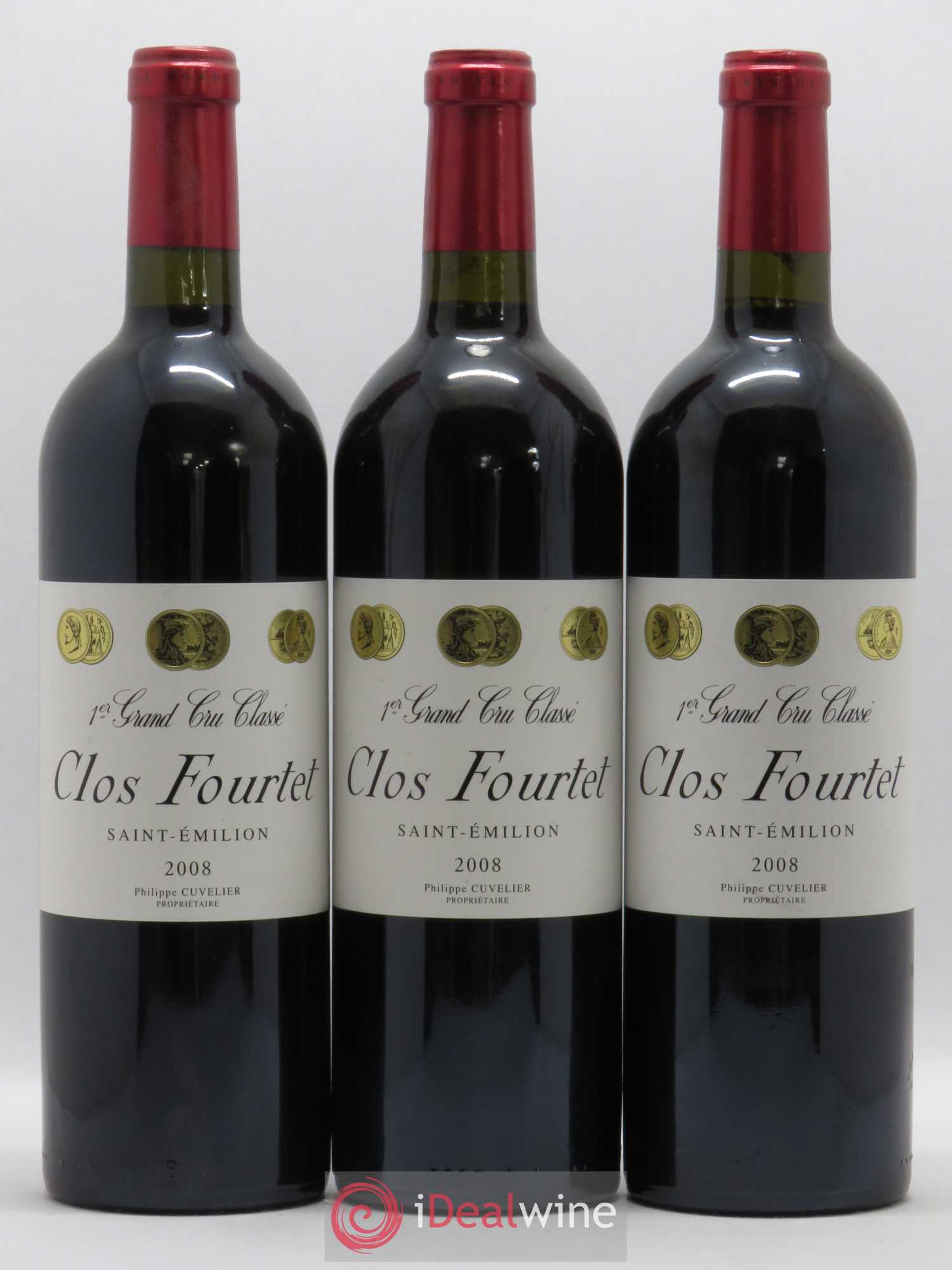 Clos Fourtet 1er Grand Cru Classé B 2008 - Lot de 3 bouteilles - 0