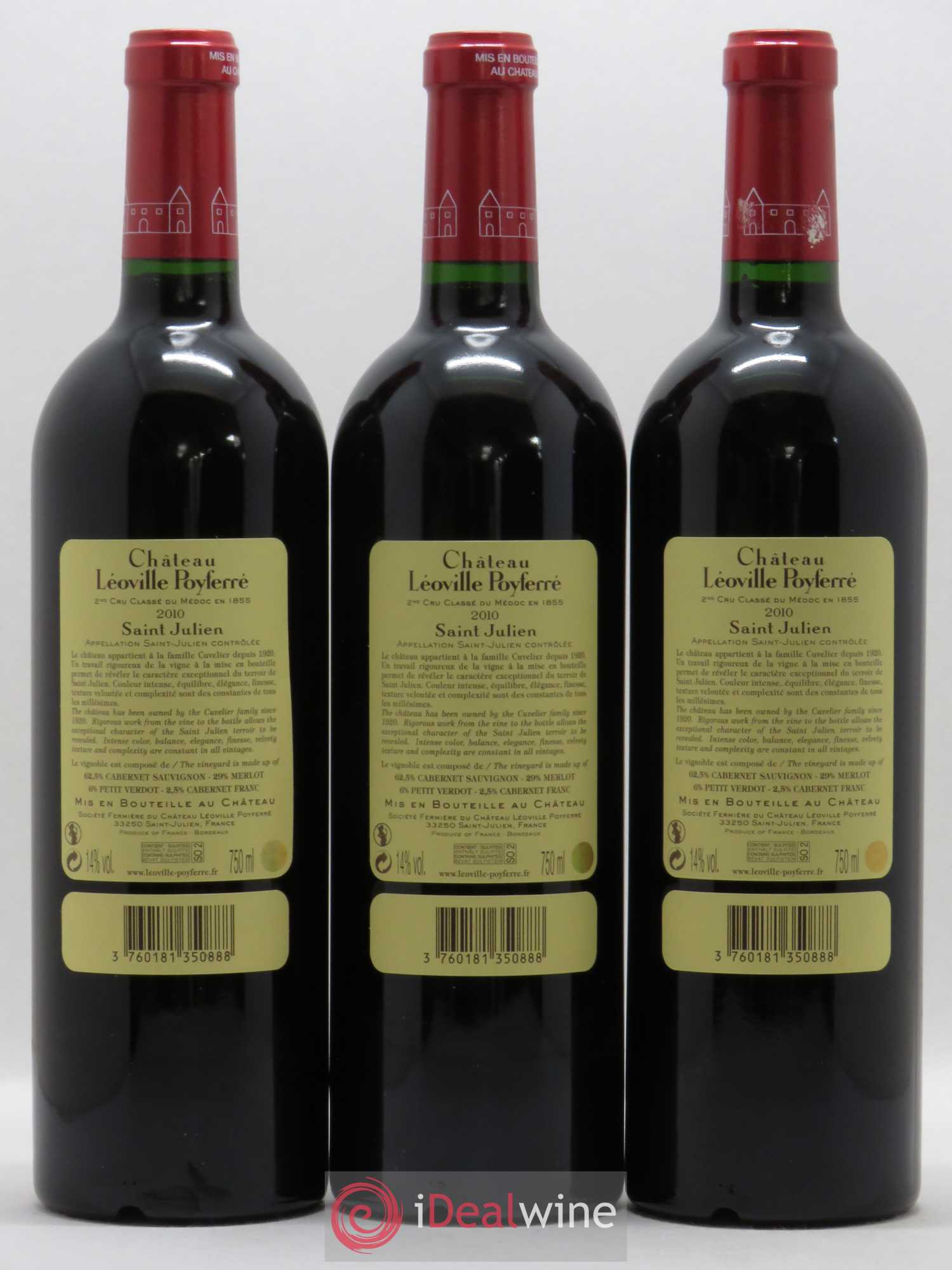Château Léoville Poyferré 2ème Grand Cru Classé 2010 - Lot de 6 bouteilles - 2