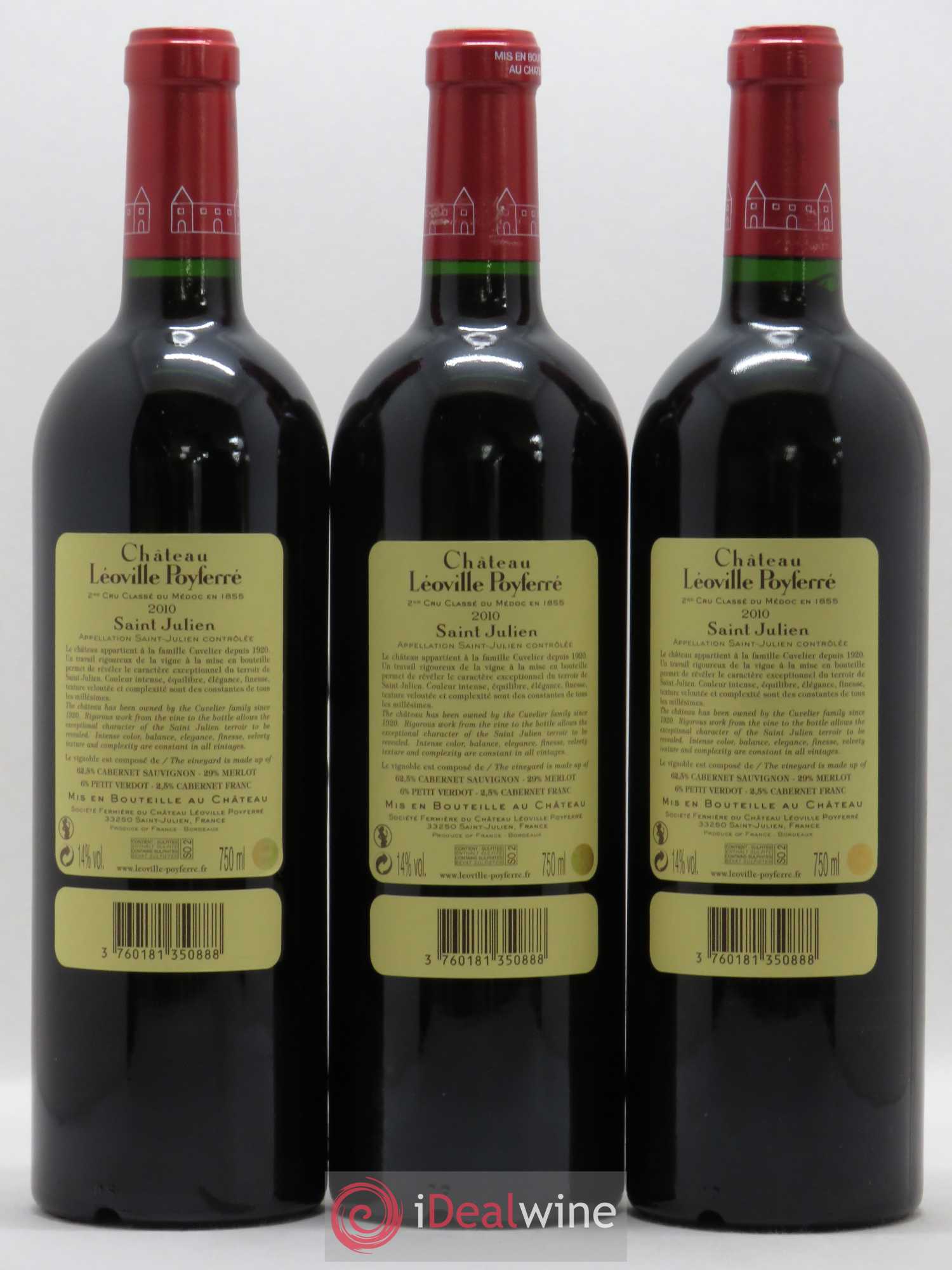 Château Léoville Poyferré 2ème Grand Cru Classé 2010 - Lot de 6 bouteilles - 4