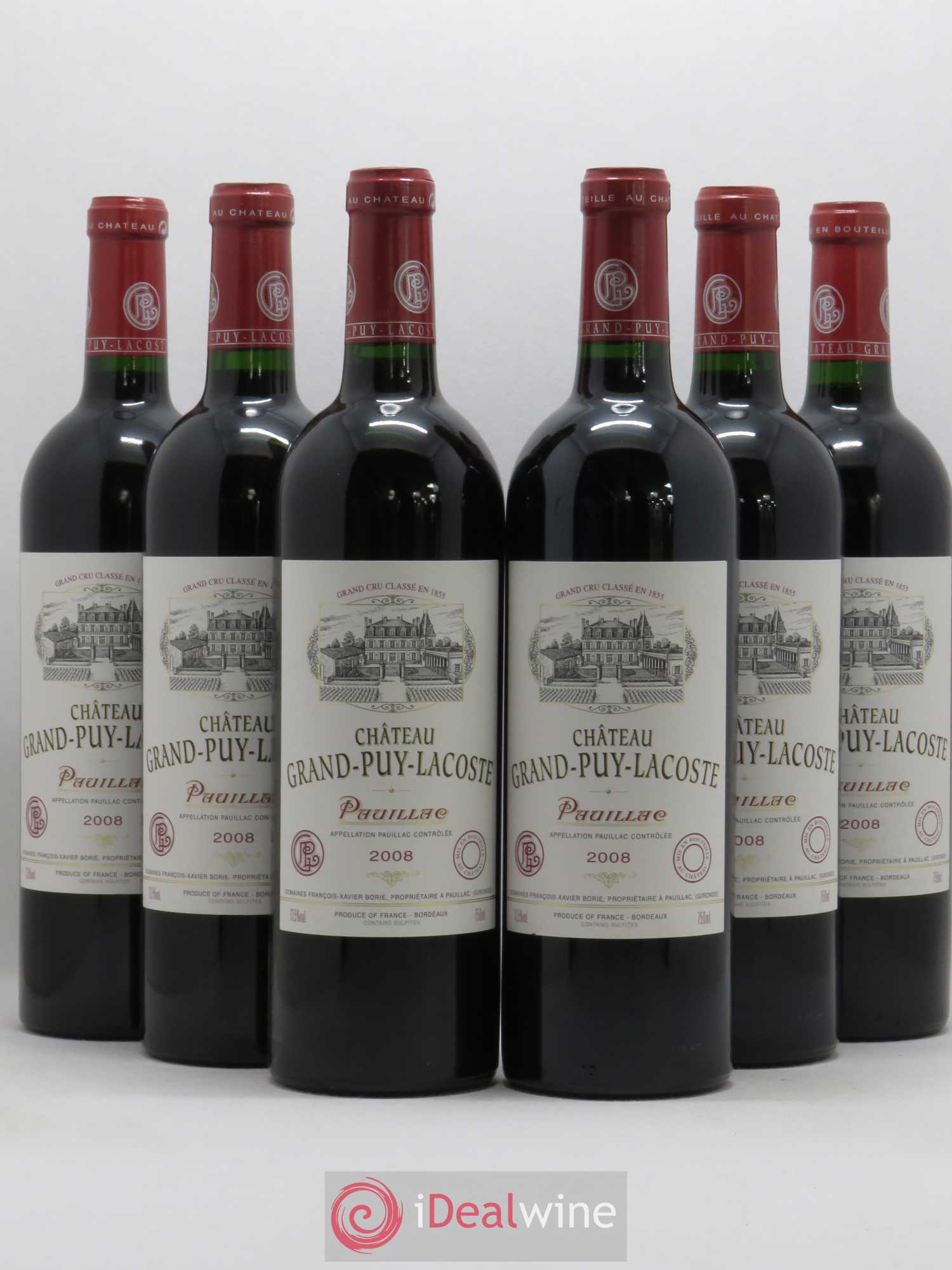 Château Grand Puy Lacoste 5ème Grand Cru Classé 2008 - Lot de 6 bouteilles - 0